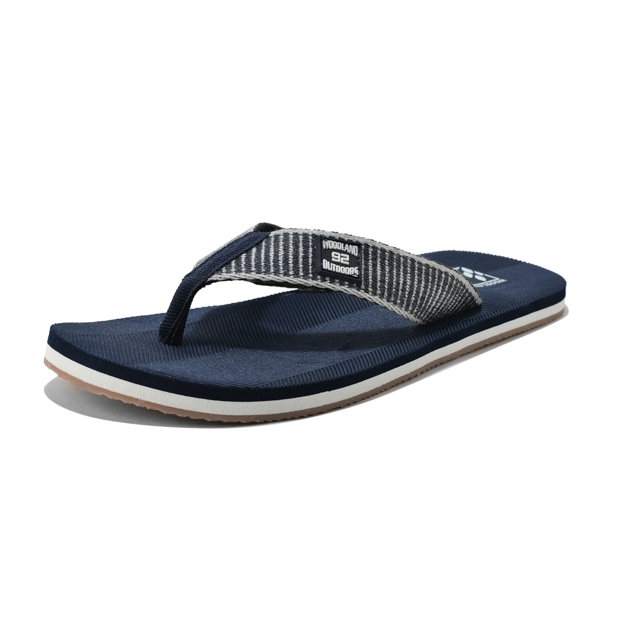 Men Navy EVA Flip-Flop Slippers with Textured Sole - Thumbnail 12