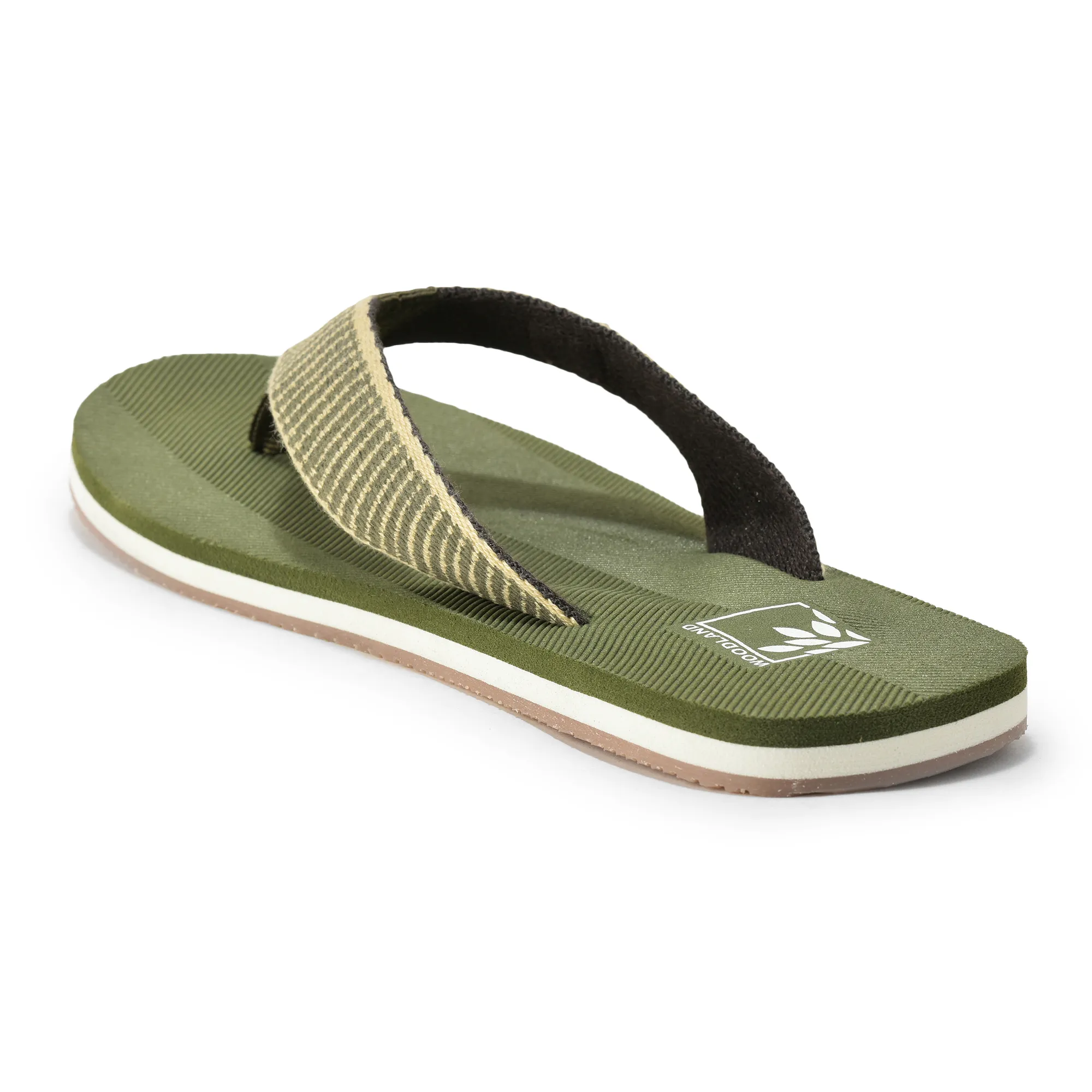 Men Olive EVA Flip-Flop Slippers with Textured Sole - Thumbnail 7