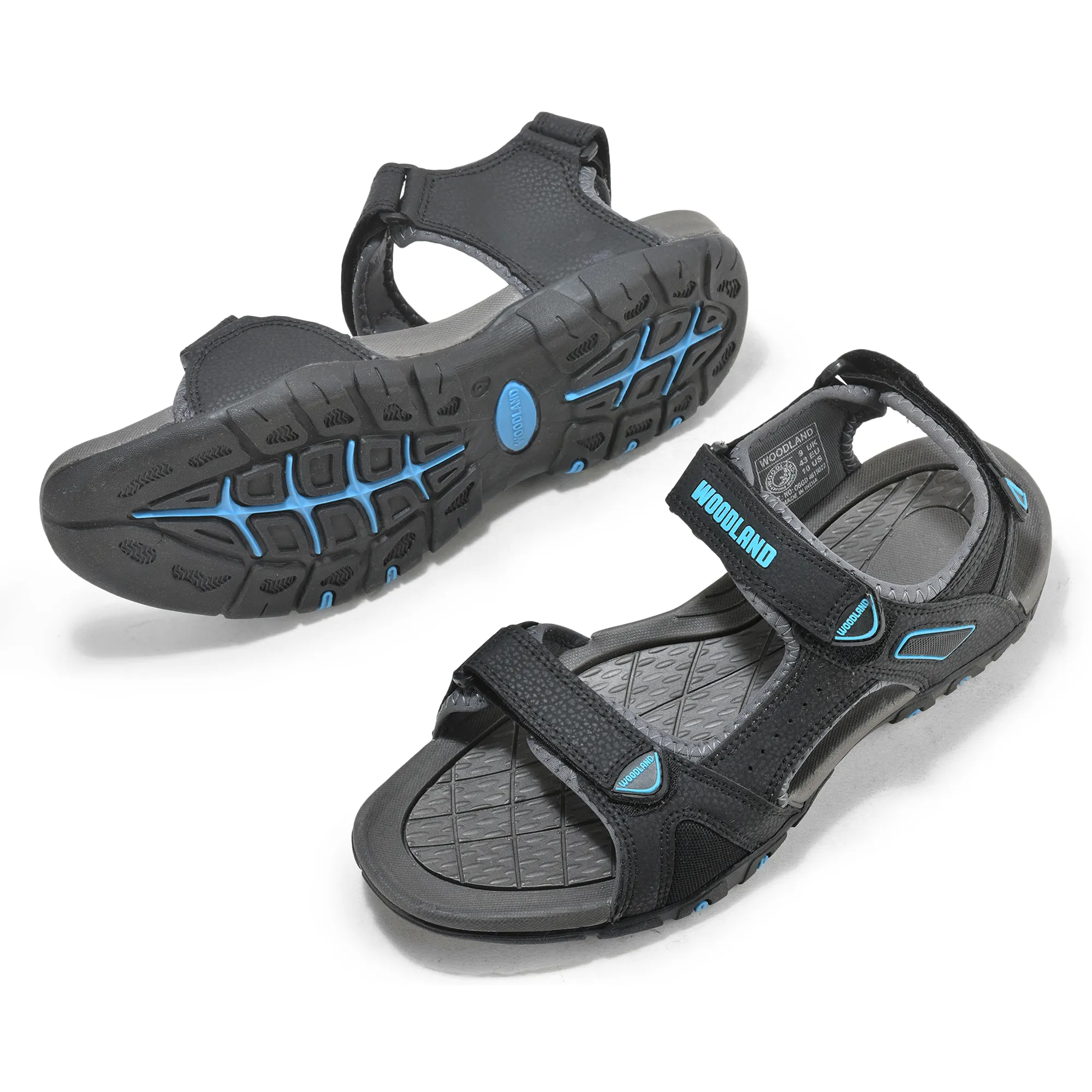 Black Men Sports Sandals - Thumbnail 4