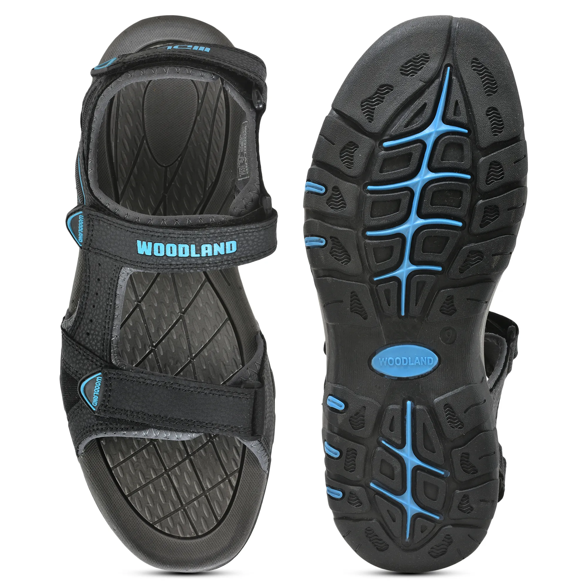 Black Men Sports Sandals - Thumbnail 7