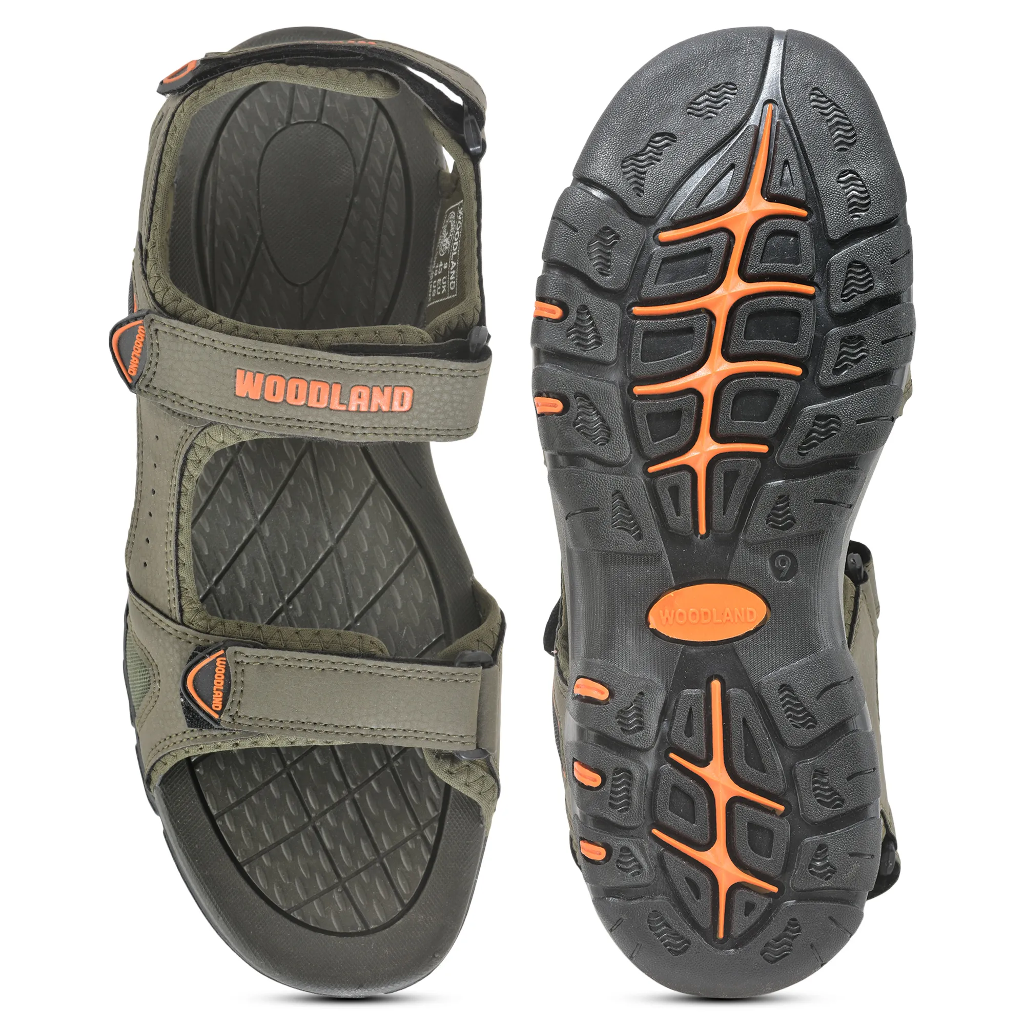 Olive Green Men Sports Sandals - Thumbnail 7