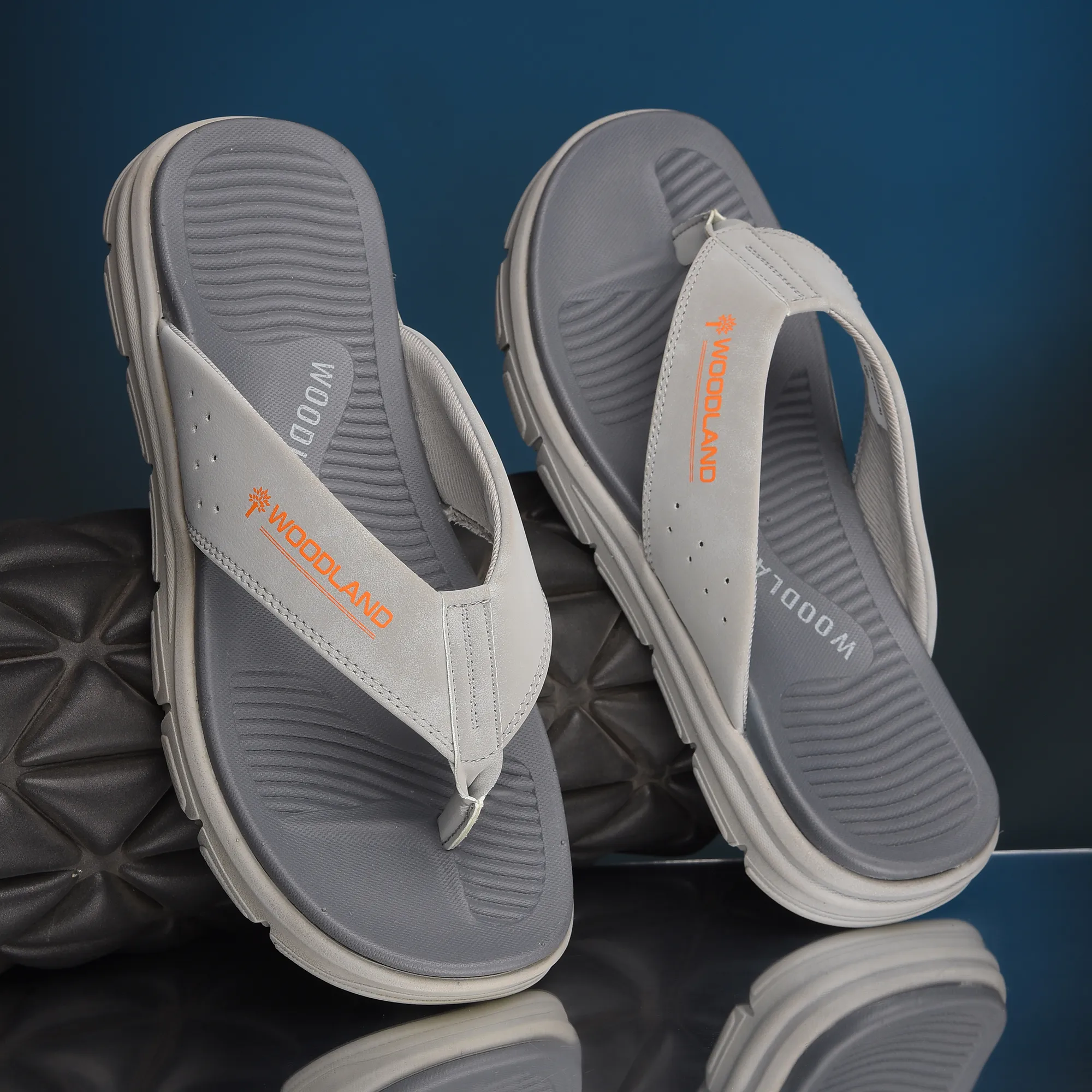 Woodland Grey Sports Slippers For Men - Thumbnail 10