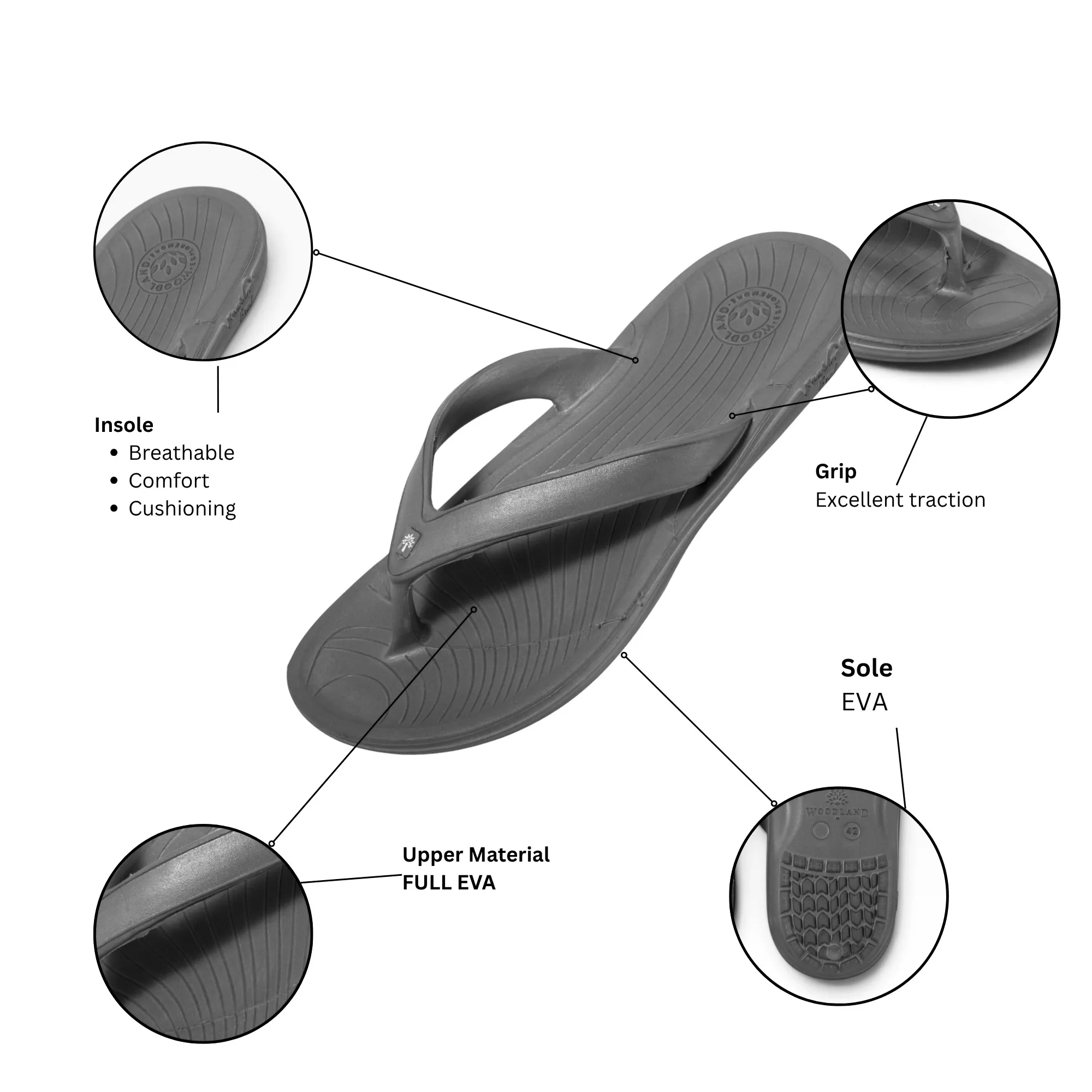 Grey Mens Slipper Flip Flop 4