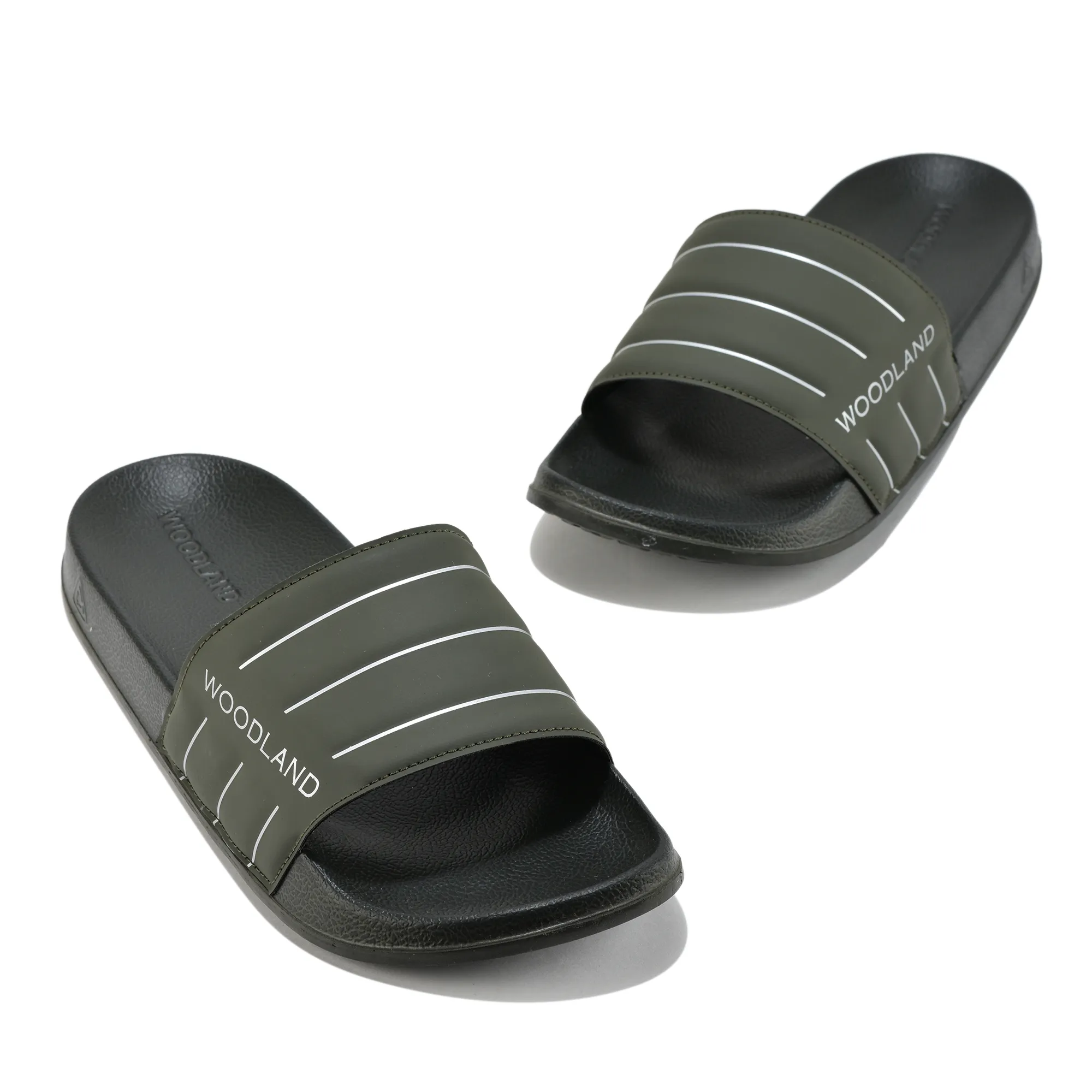 Men Olive EVA Lightweight Comfort Slippers - Thumbnail 4