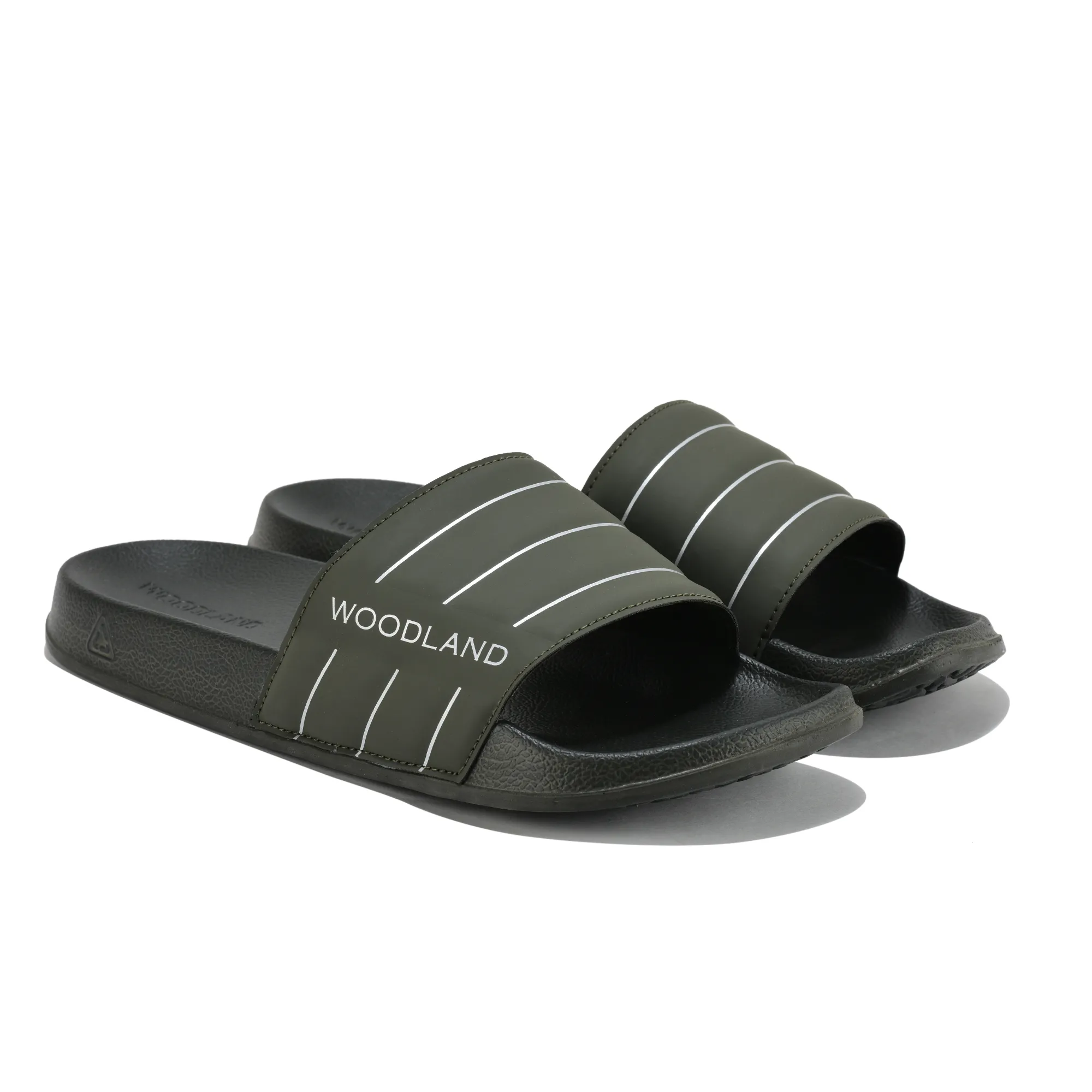 Men Olive EVA Lightweight Comfort Slippers - Thumbnail 8