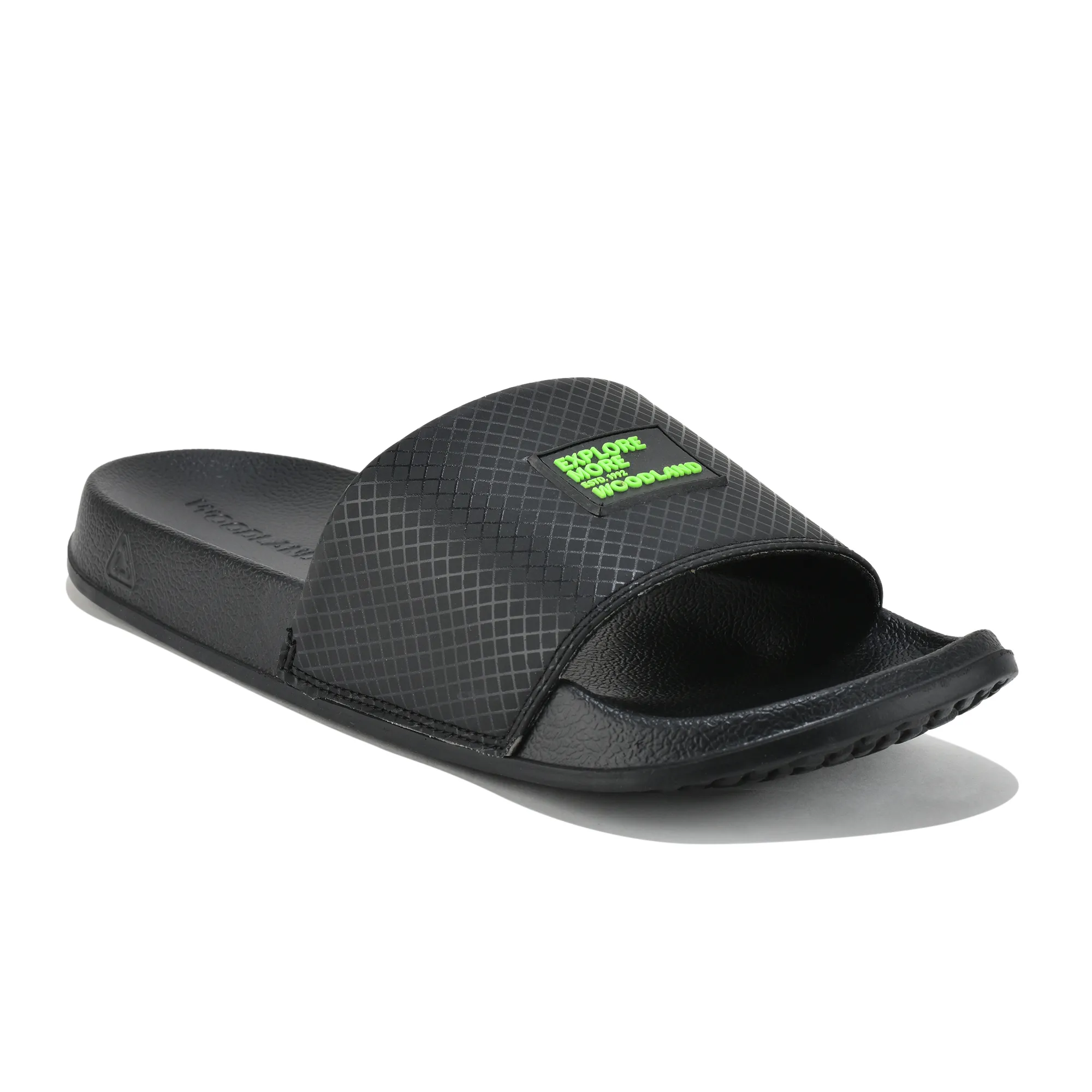 Woodland Men's Black Smooth Step Sliders - Thumbnail 3