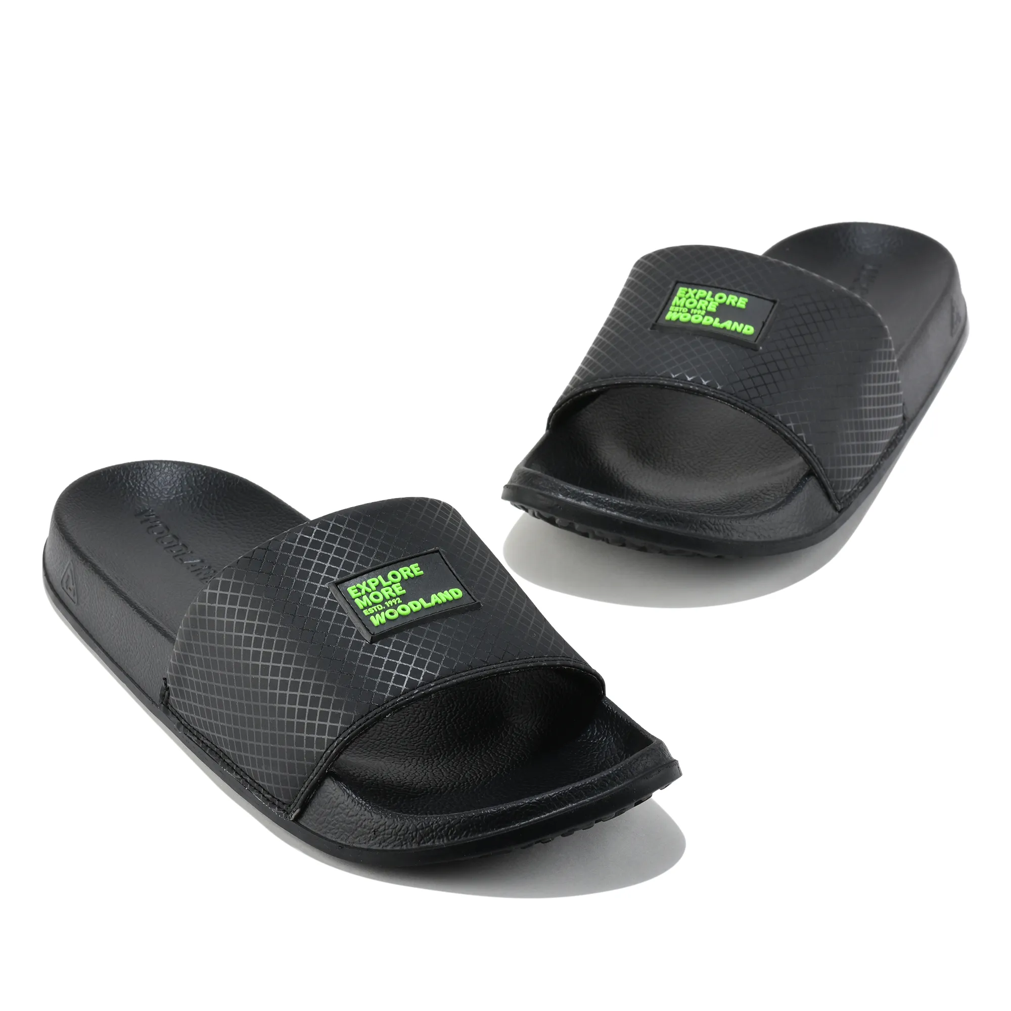Woodland Men's Black Smooth Step Sliders - Thumbnail 4