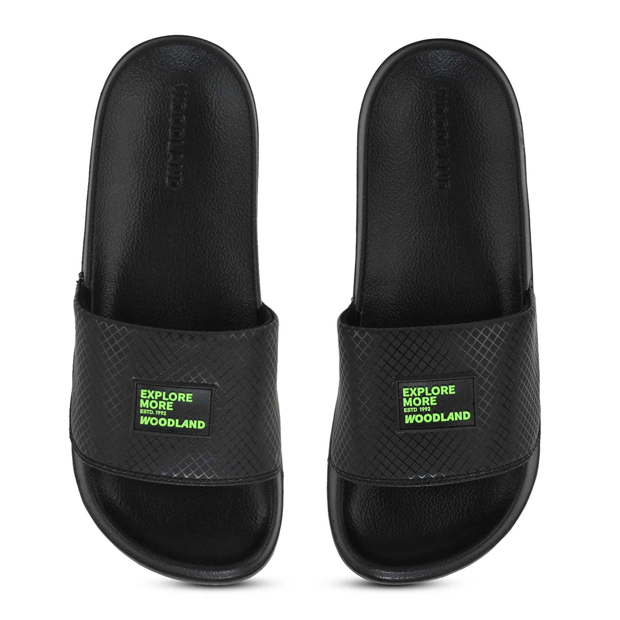 Woodland Men's Black Smooth Step Sliders - Thumbnail 5