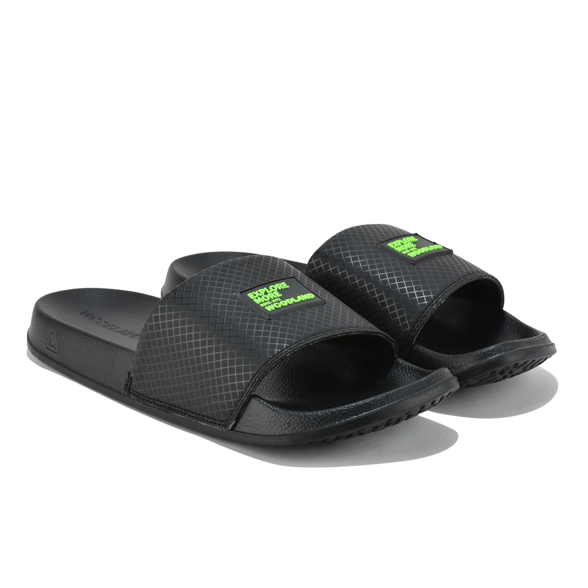 Woodland Men's Black Smooth Step Sliders - Thumbnail 8