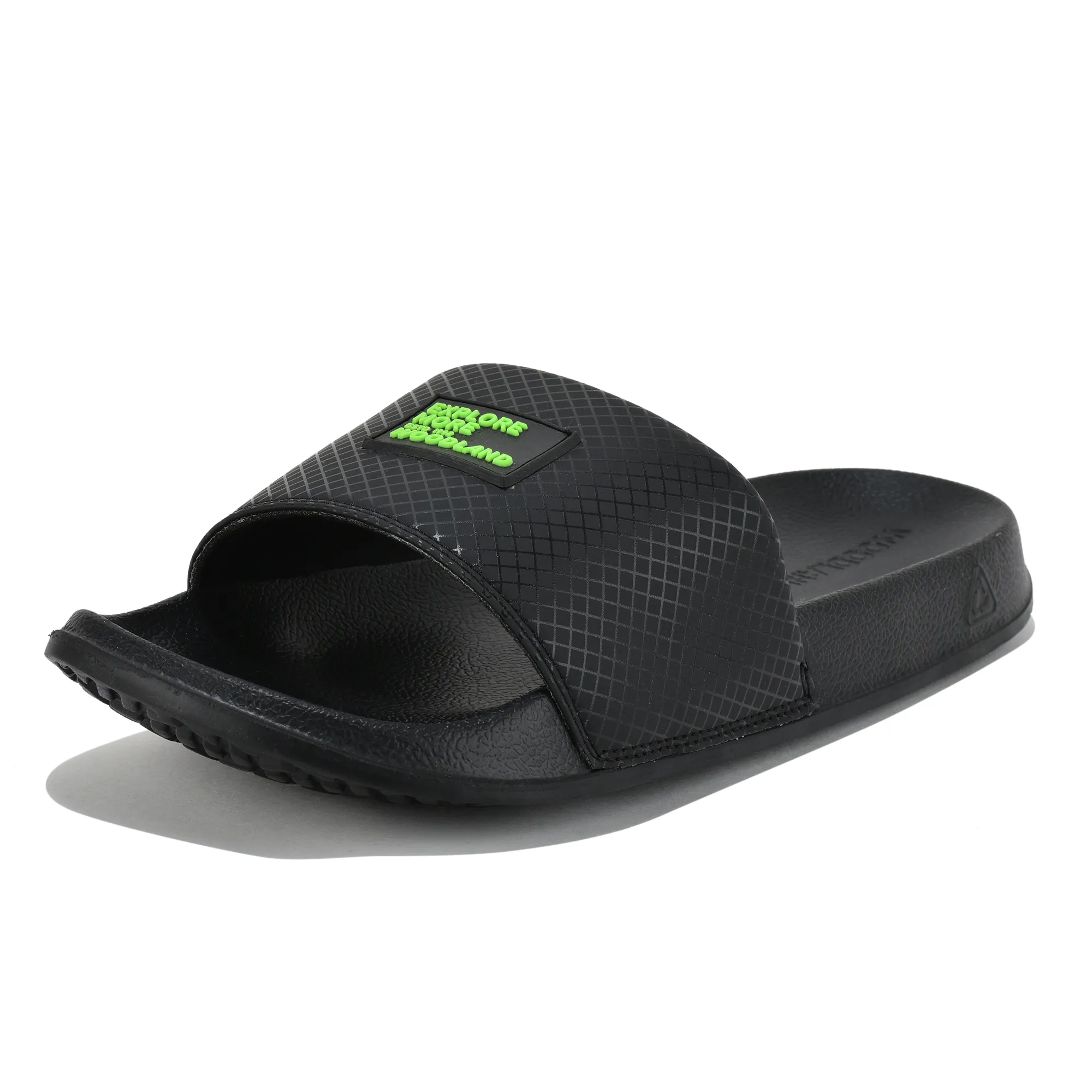 Woodland Men's Black Smooth Step Sliders - Thumbnail 11