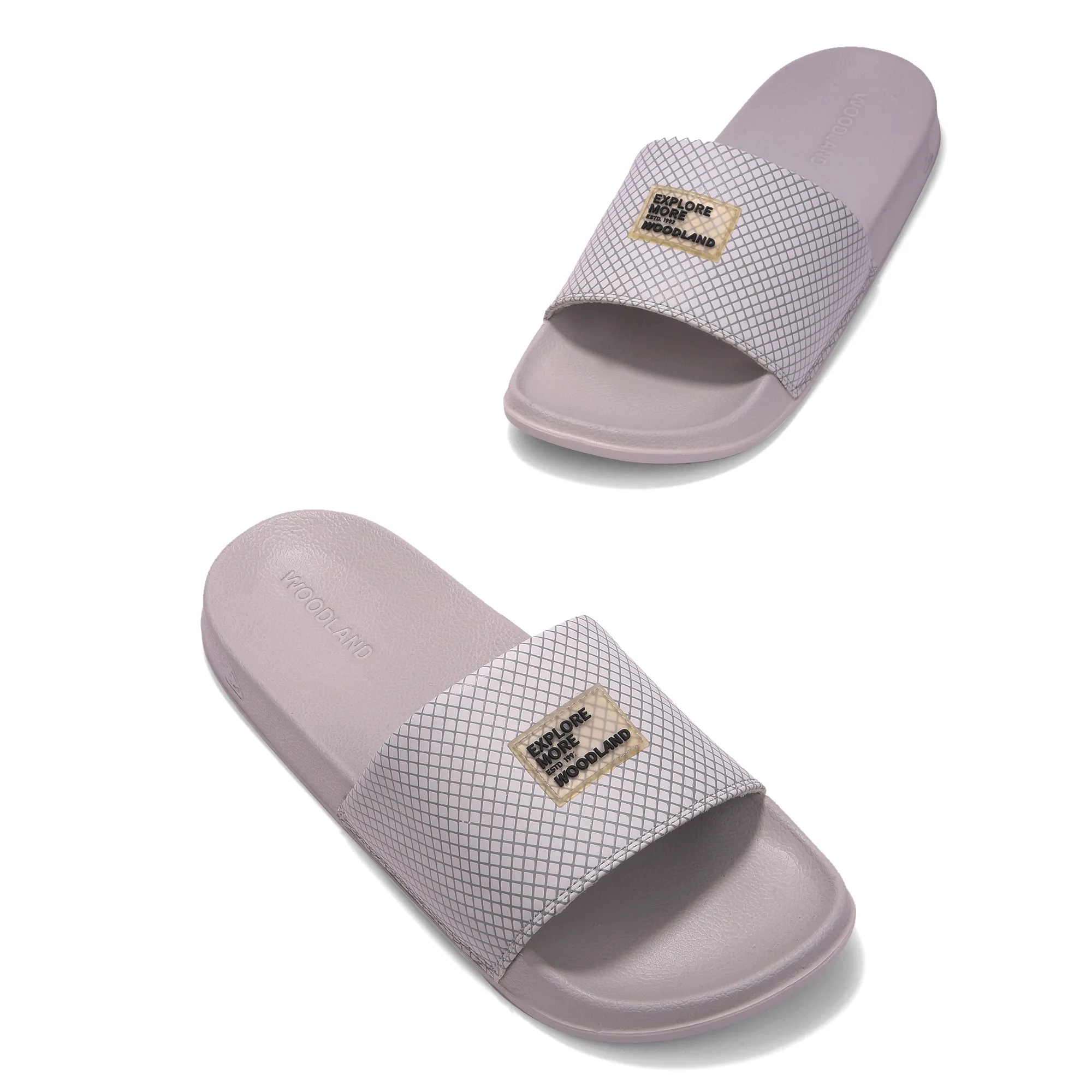 Woodland Men’s Light Grey Smooth Step Sliders - Thumbnail 4