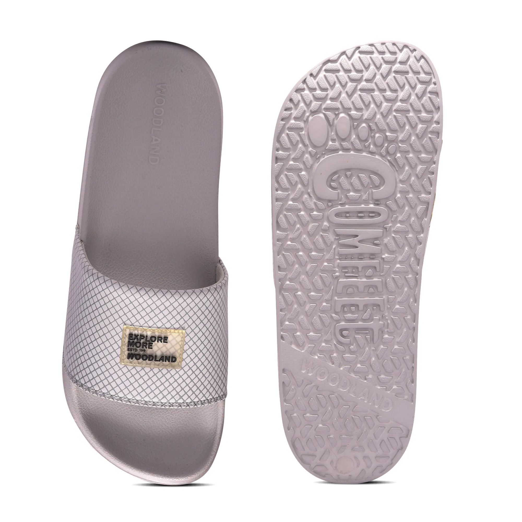 Woodland Men’s Light Grey Smooth Step Sliders - Thumbnail 9