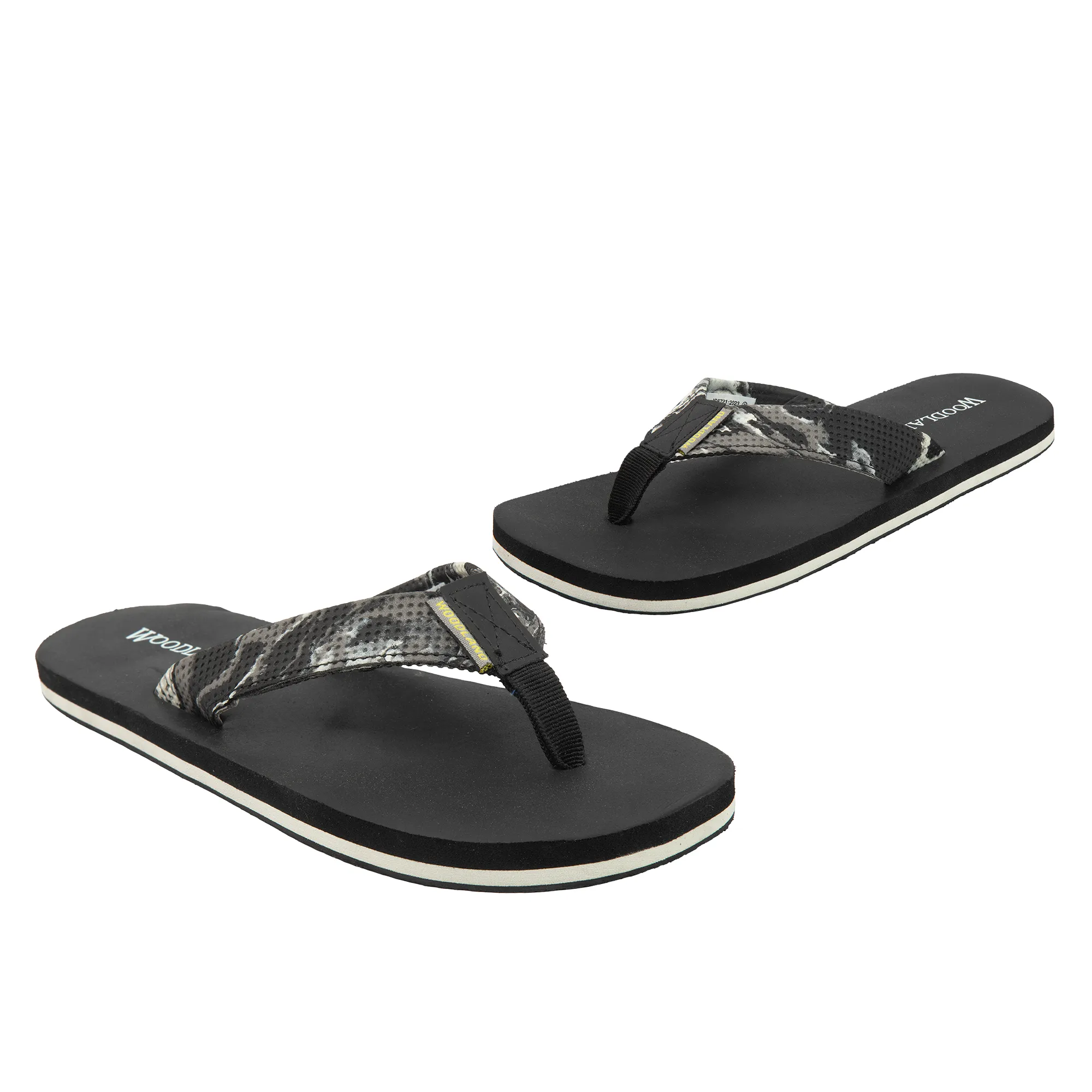 Woodland Men's Black Durable Everyday Flip Flops - Thumbnail 4