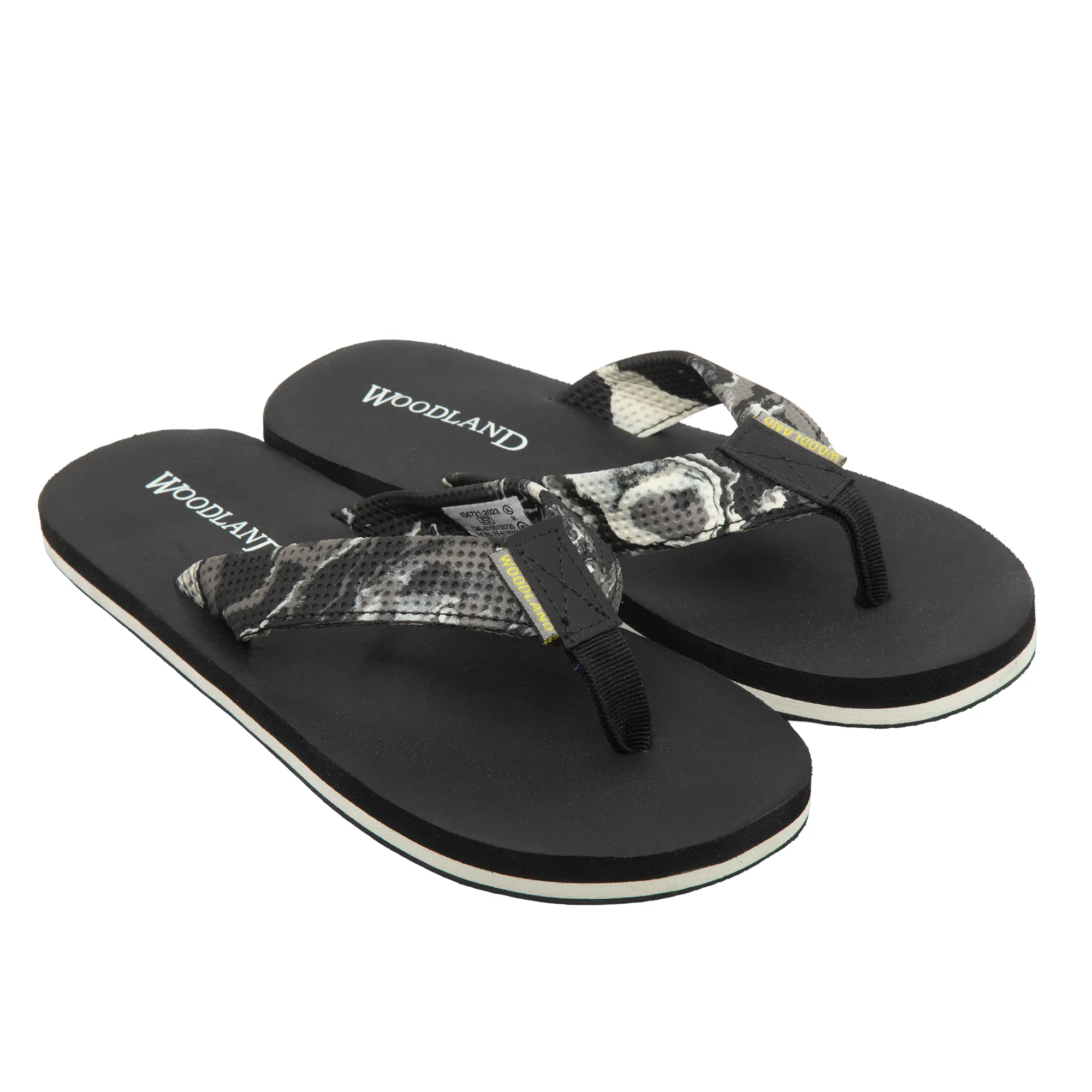 Woodland Men's Black Durable Everyday Flip Flops - Thumbnail 8