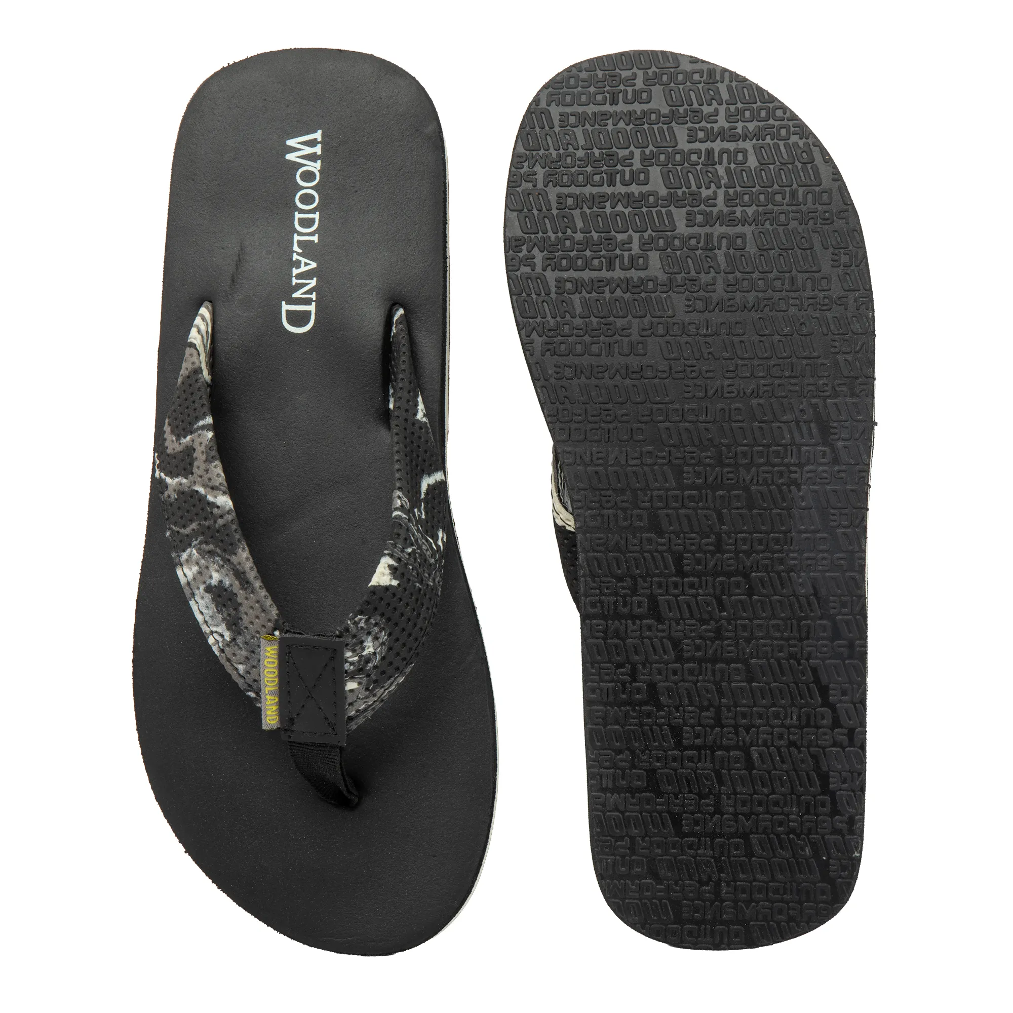 Woodland Men's Black Durable Everyday Flip Flops - Thumbnail 9