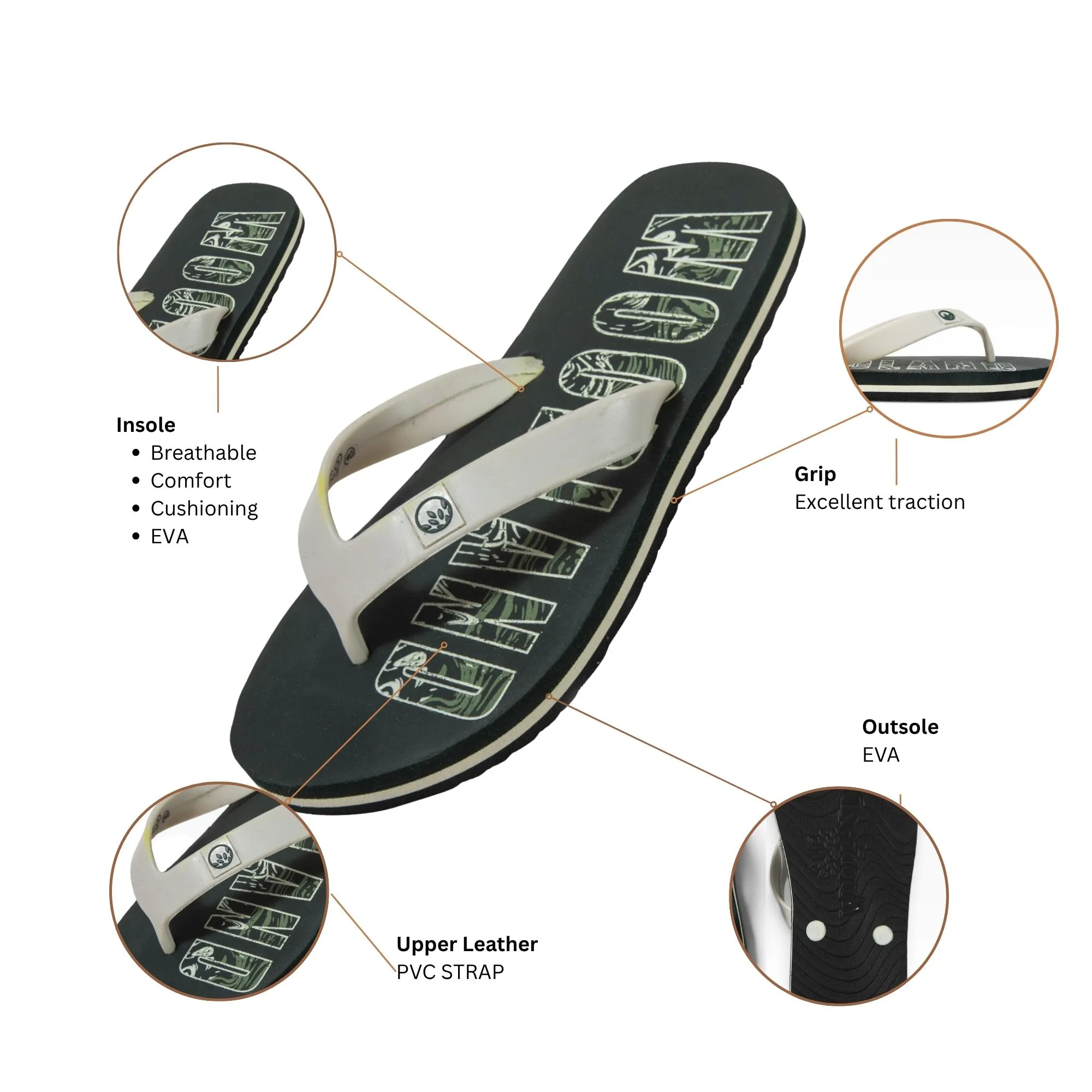 Woodland Men's Green Relax Pace Flip Flops - Thumbnail 4