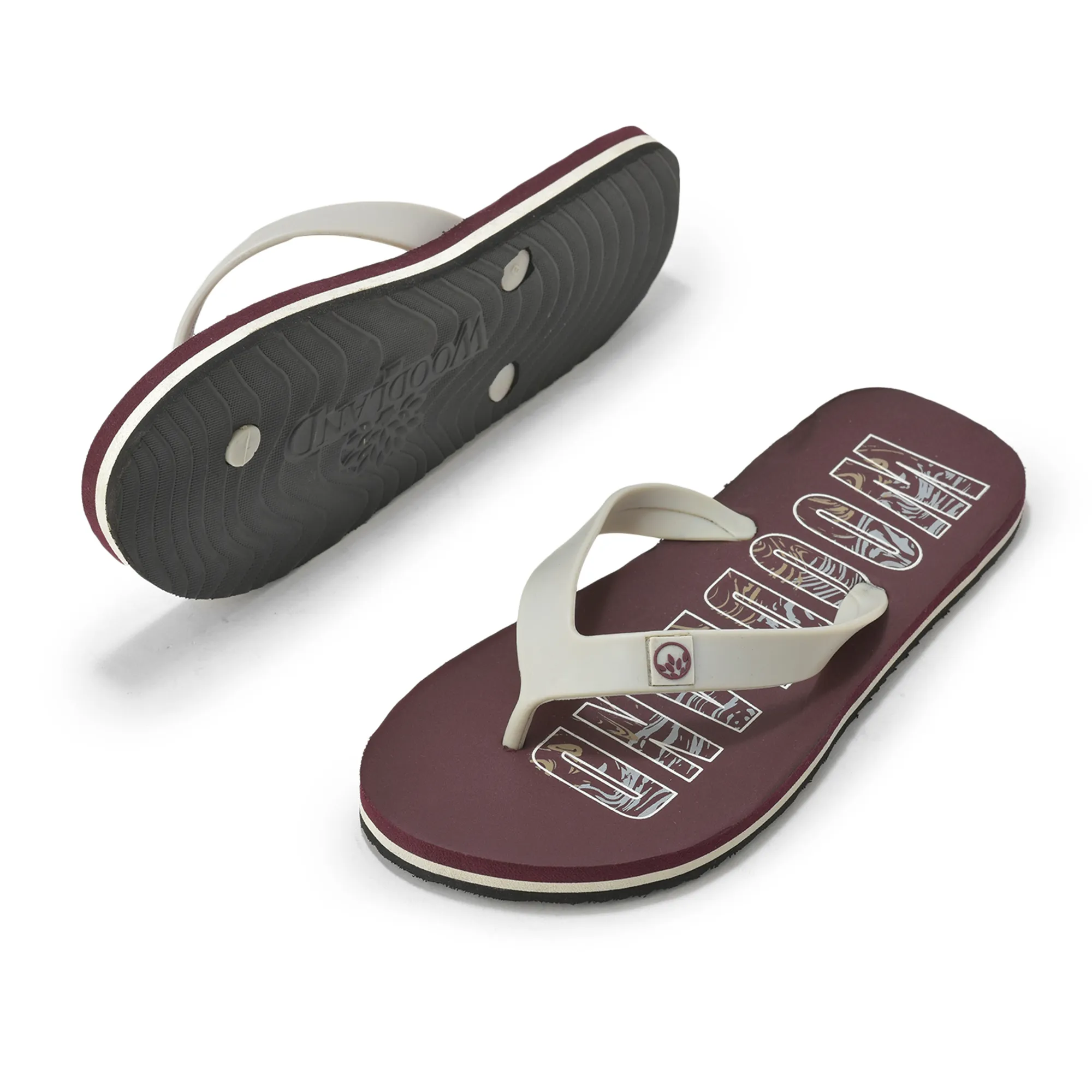 Woodland Men’s Maroon Relax Pace Flip Flops - Thumbnail 6