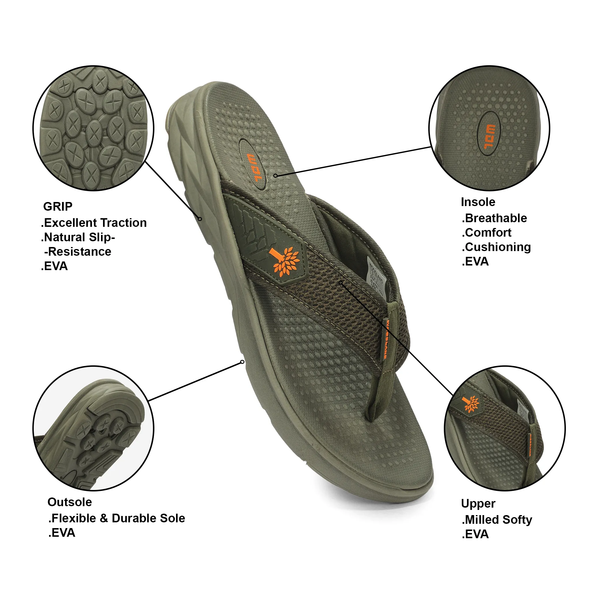 Woodland Men's Grey Urban Glide Slippers 5