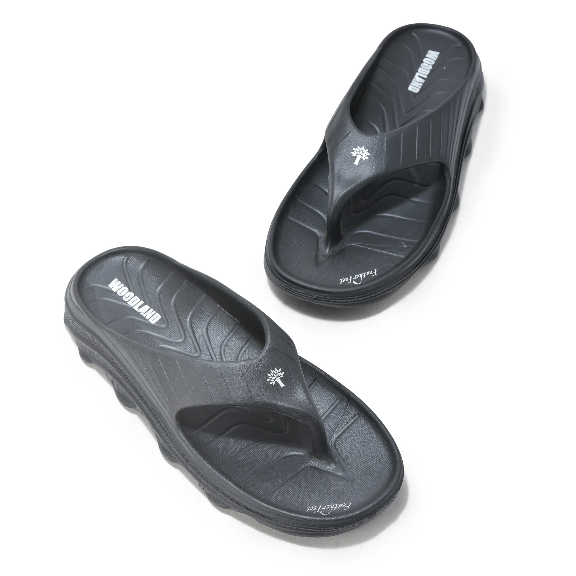 Black Eva Sports Slippers For Men - Thumbnail 2