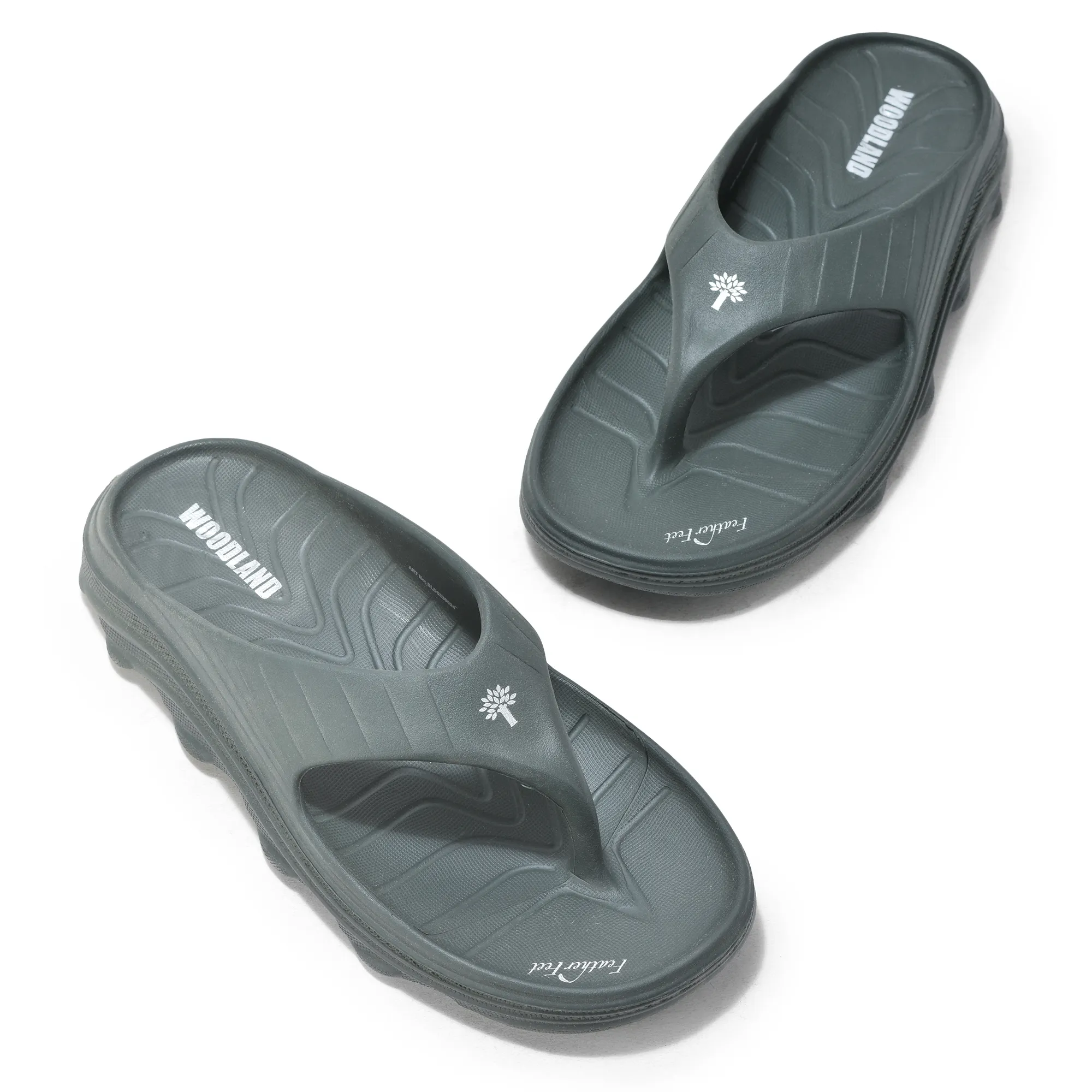 Olive Green Eva Sports Slippers For Men - Thumbnail 2