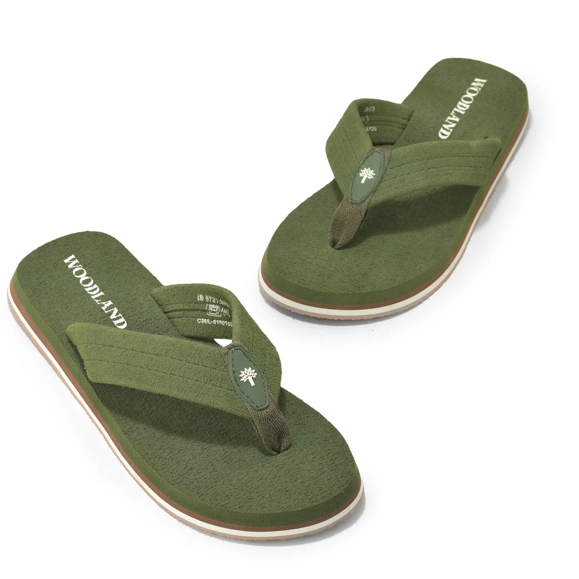 Woodland Men’s Olive Everyday Grip Flip Flops - Thumbnail 4