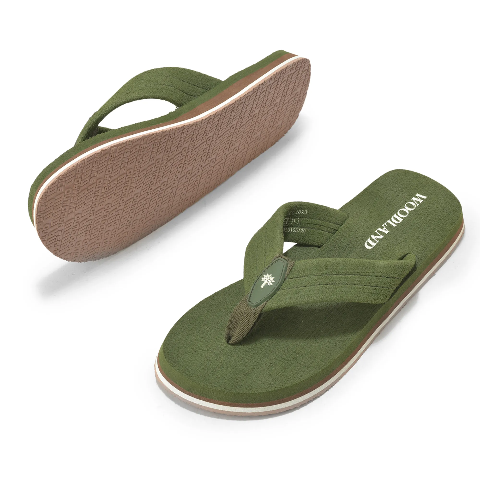 Woodland Men’s Olive Everyday Grip Flip Flops - Thumbnail 6