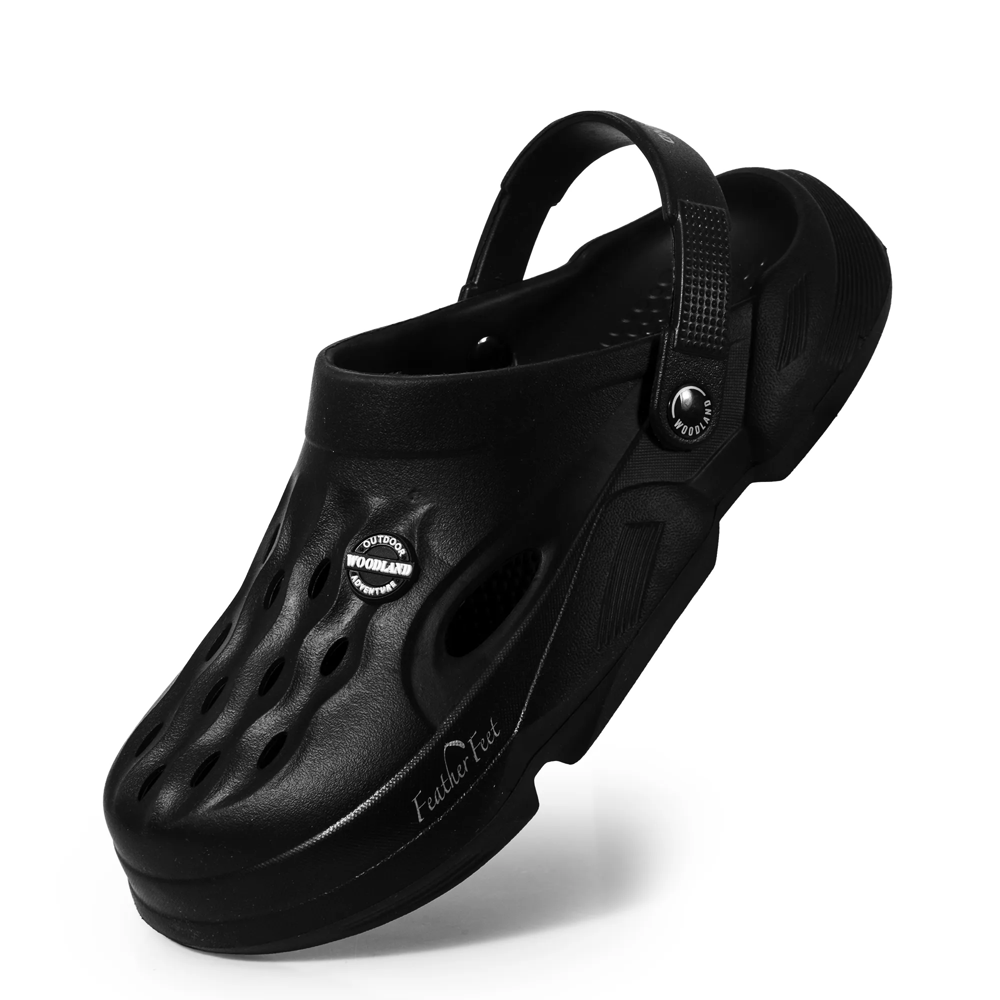 Woodland Men Black Comfort Clog Slippers - Thumbnail 12