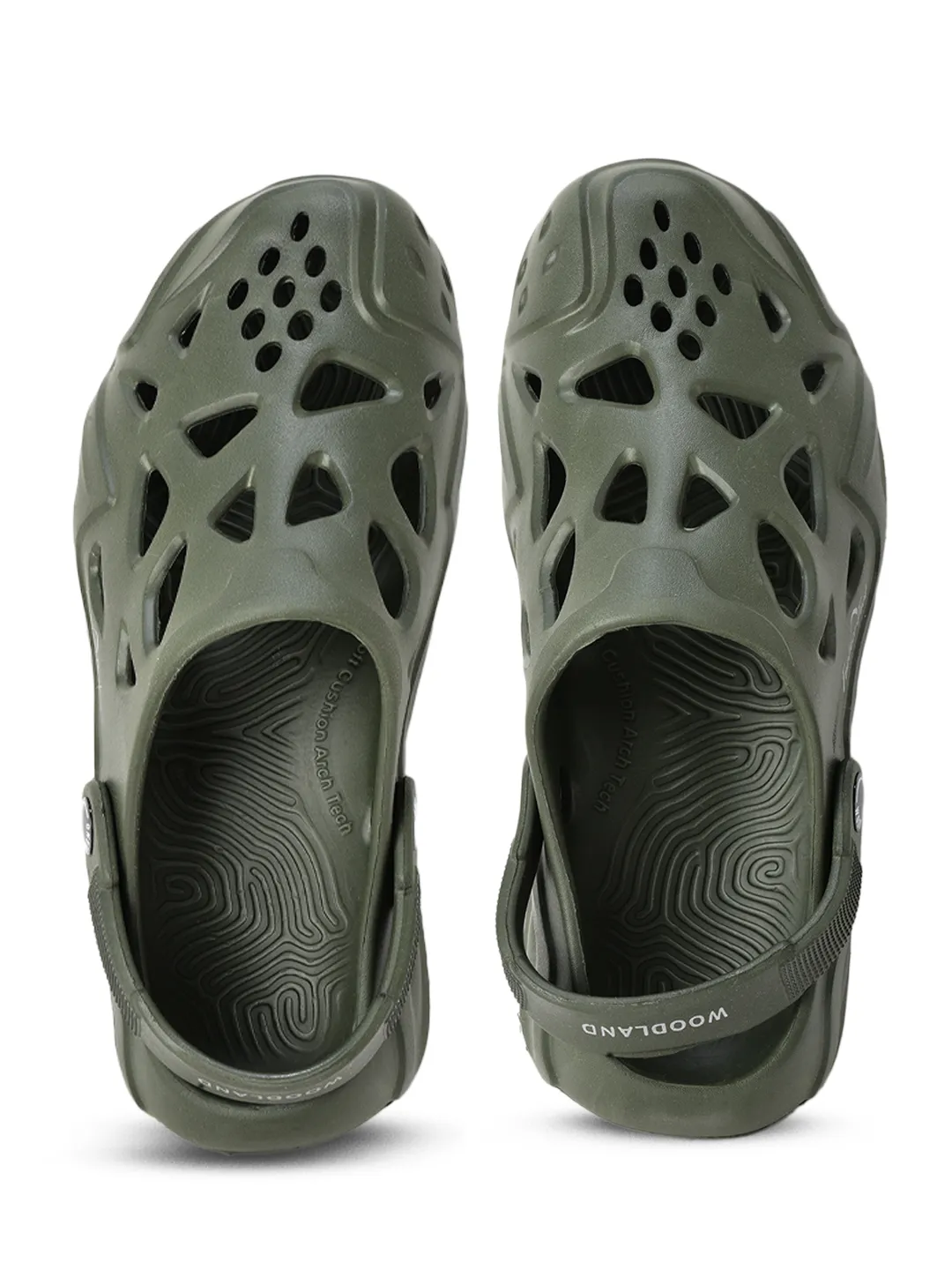 Woodland Men Olive Comfort Clog Slippers - Thumbnail 5