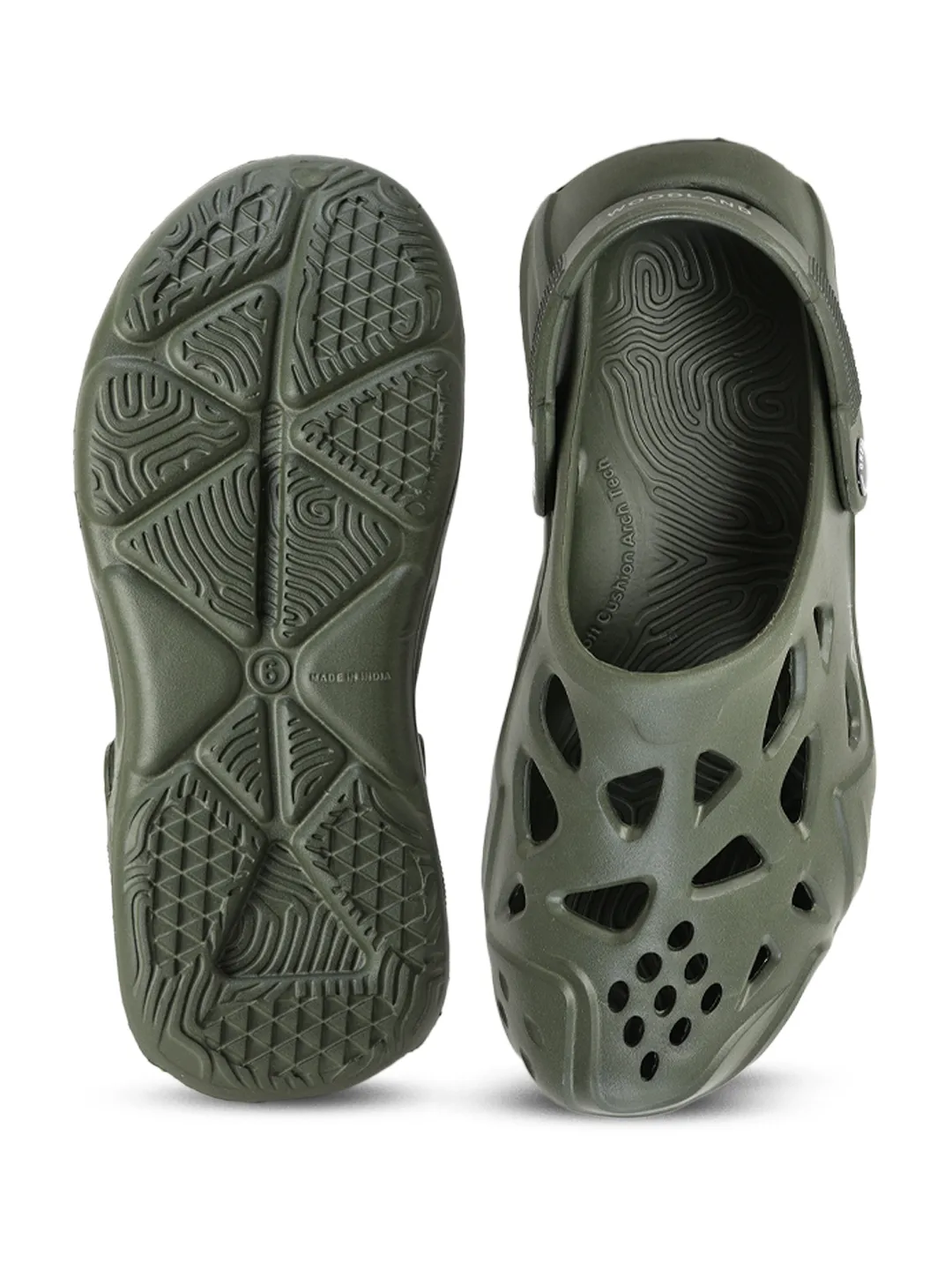 Woodland Men Olive Comfort Clog Slippers - Thumbnail 9