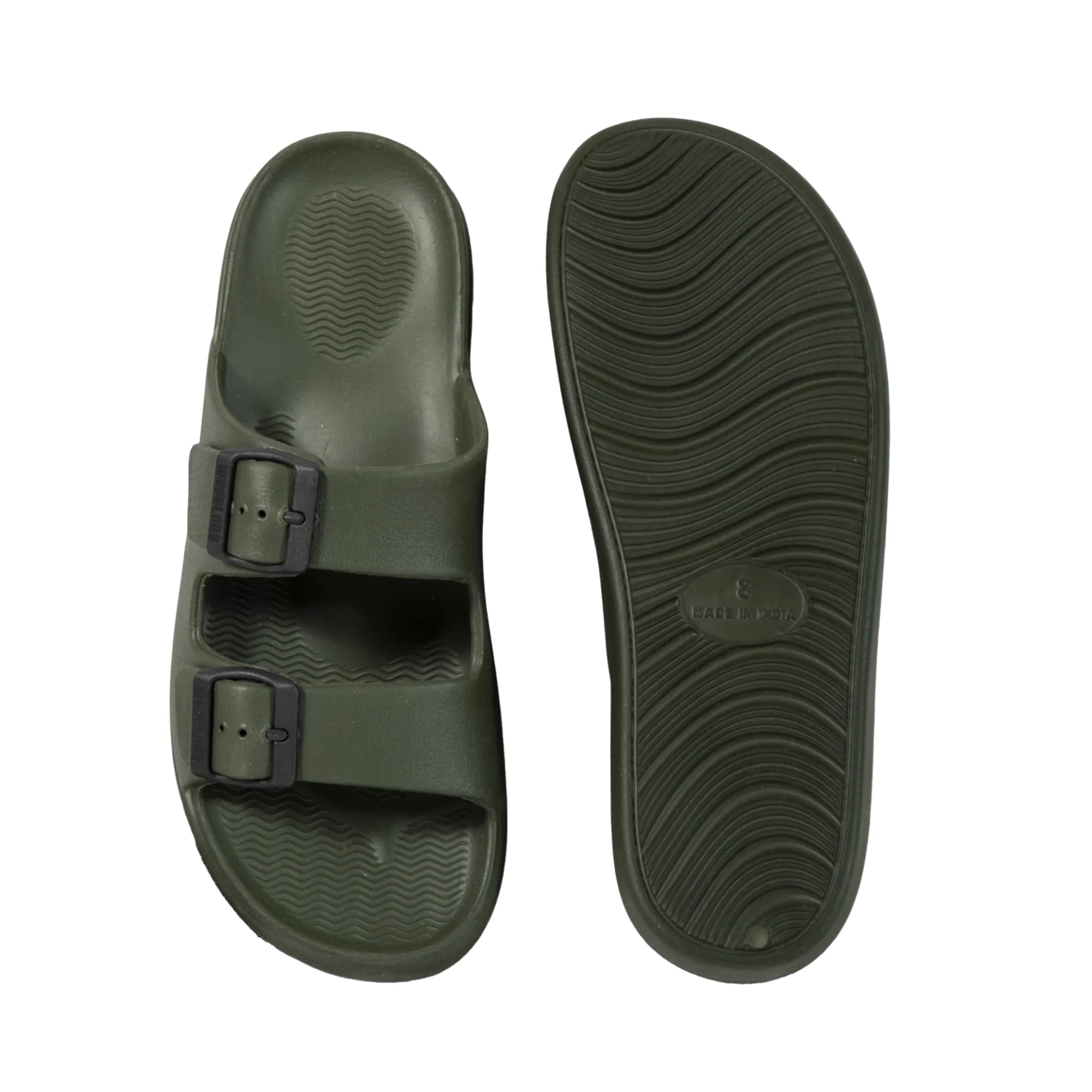 Men Olive EVA Flip Flop Slippers - Thumbnail 8