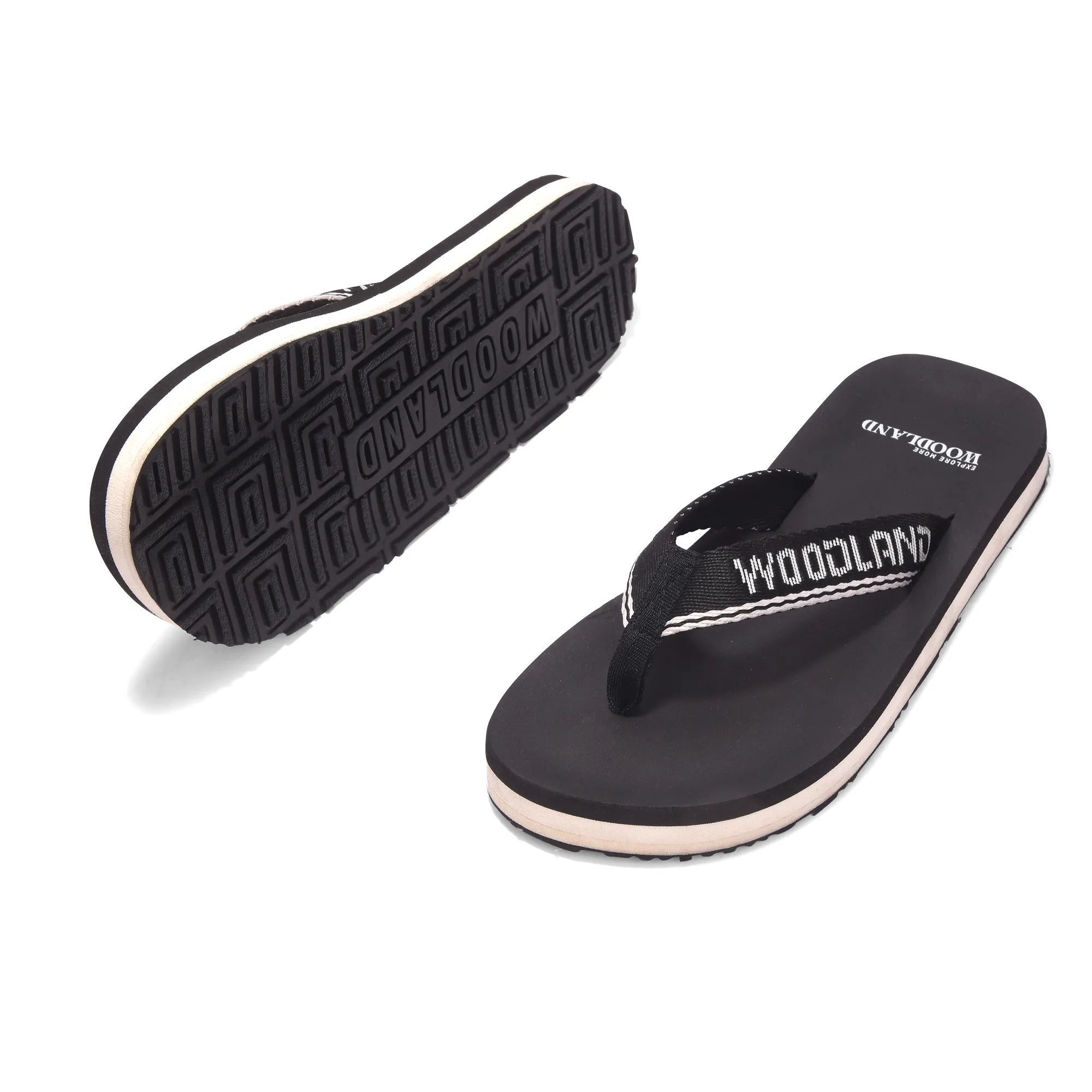 Woodland Men’s Black Lightweight Casual Flip Flops - Thumbnail 6