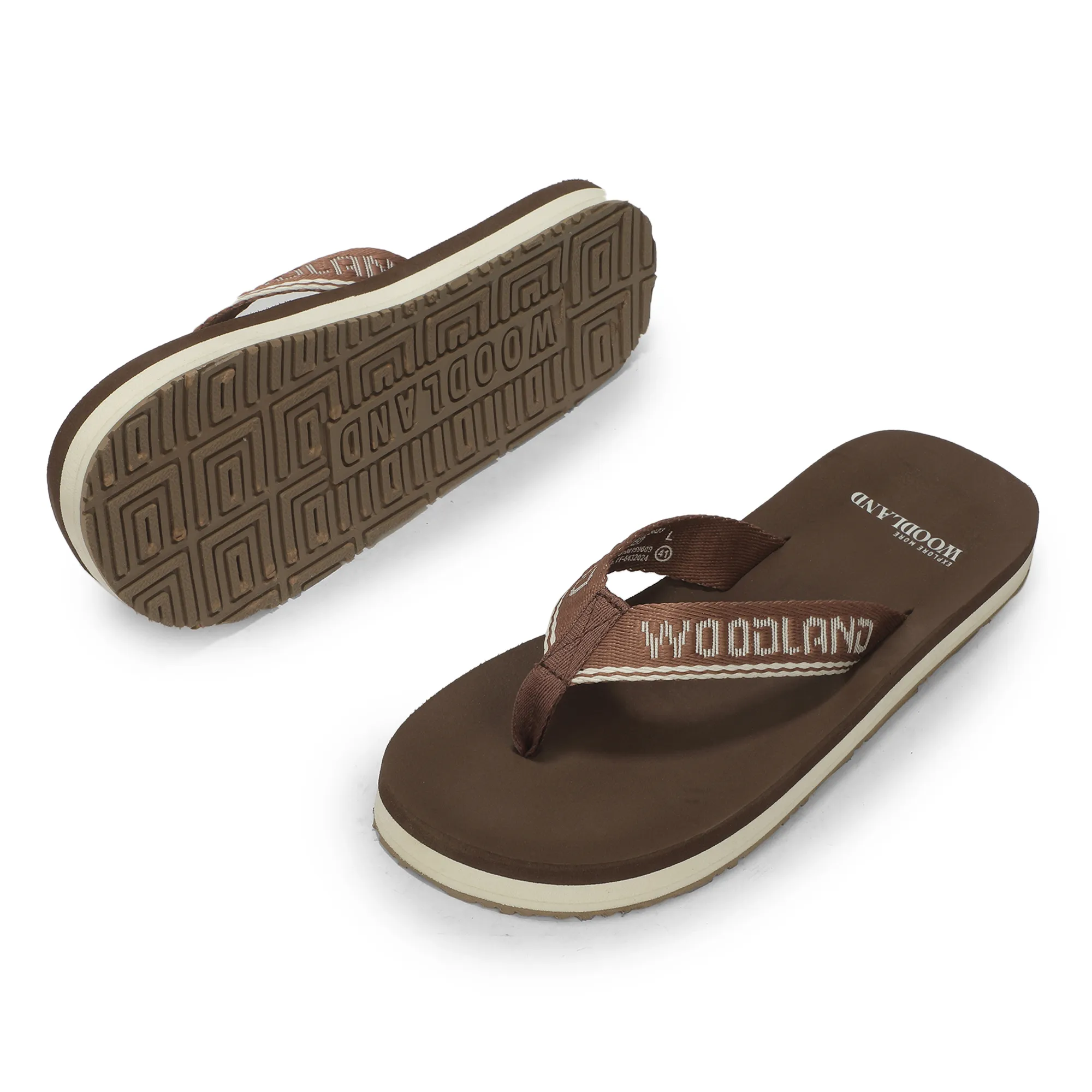 Woodland Men's Brown Lightweight Casual Flip Flops 7