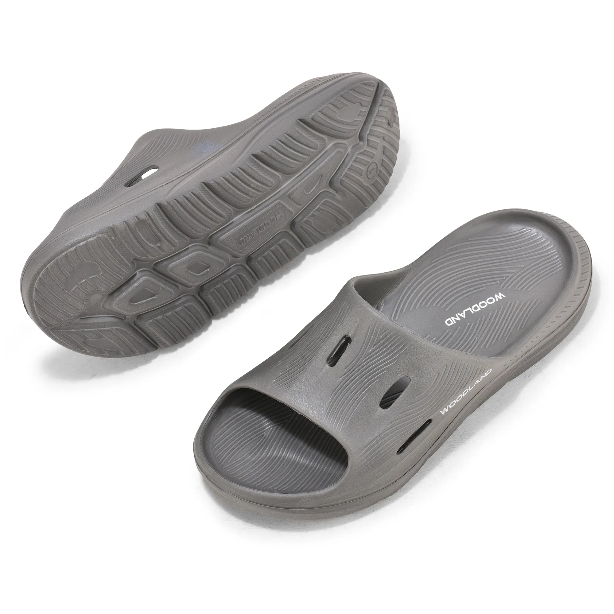 Woodland Grey Mens Slipper Slider - Thumbnail 5