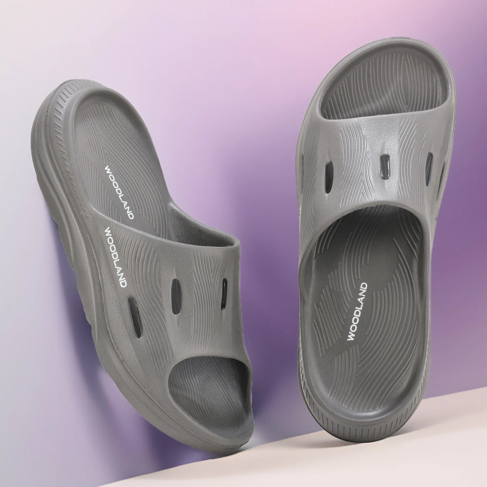 Woodland Grey Mens Slipper Slider - Thumbnail 9