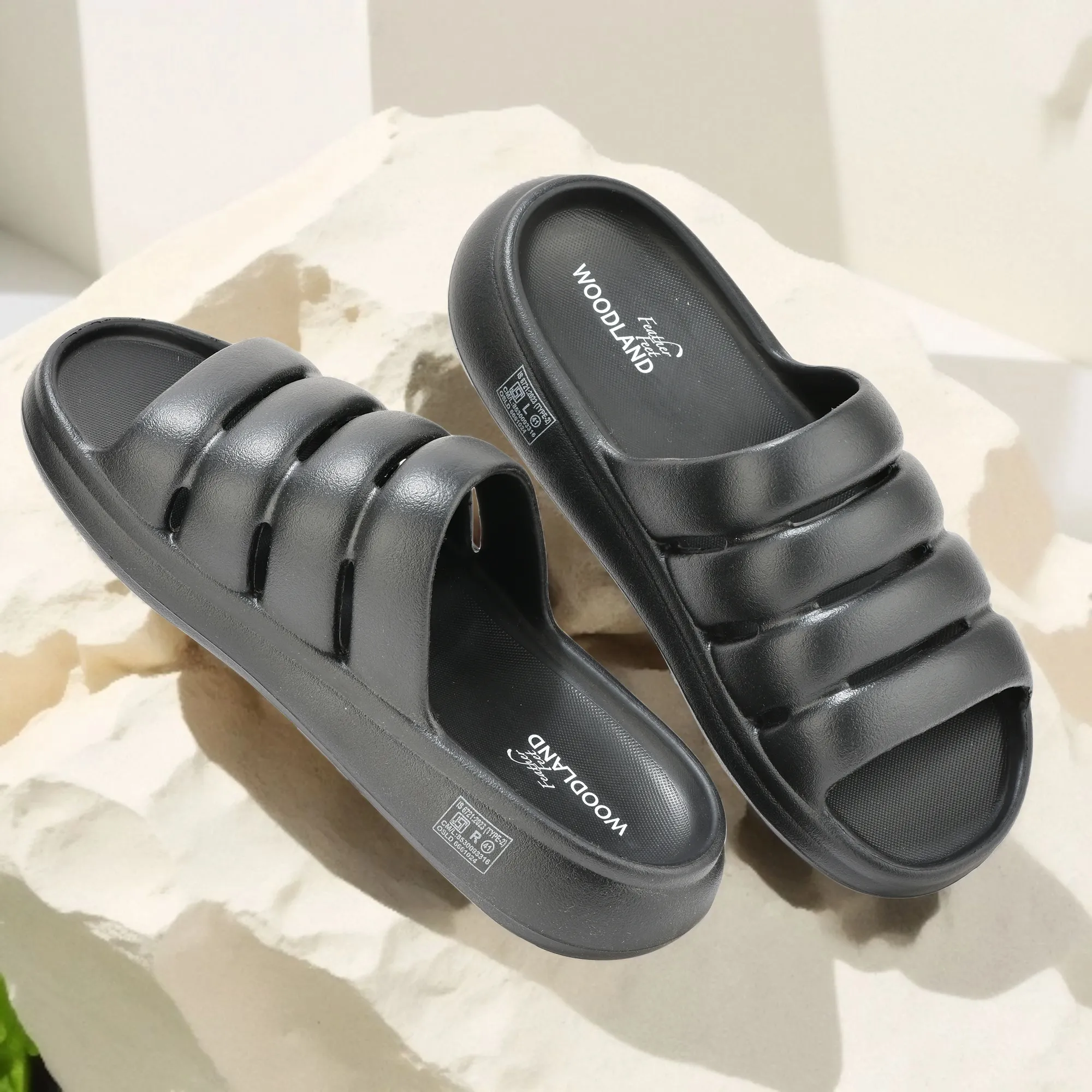 Black Woodland Men EVA Slider Slippers - Thumbnail 9
