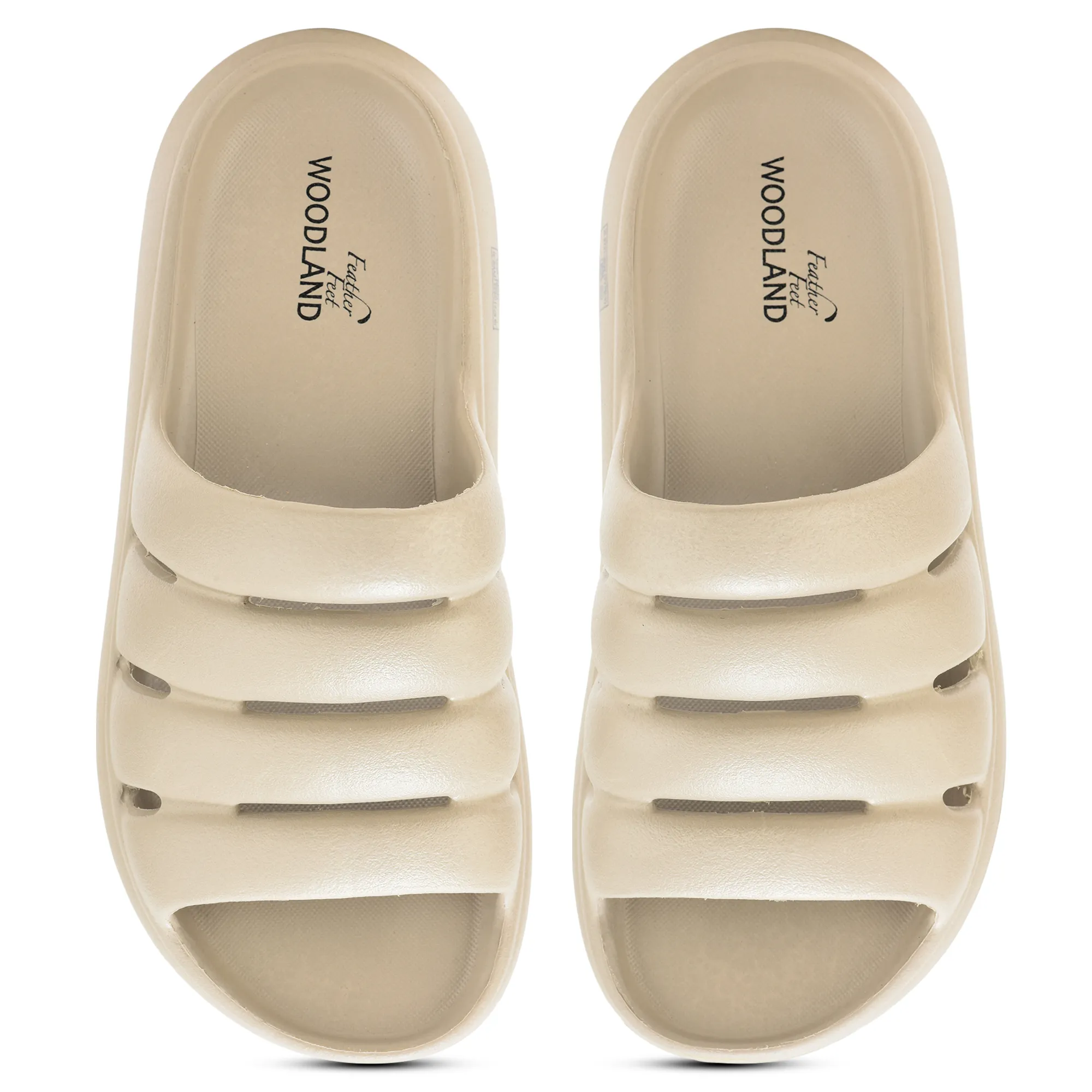 Taupe Woodland Men EVA Slider Slippers - Thumbnail 4