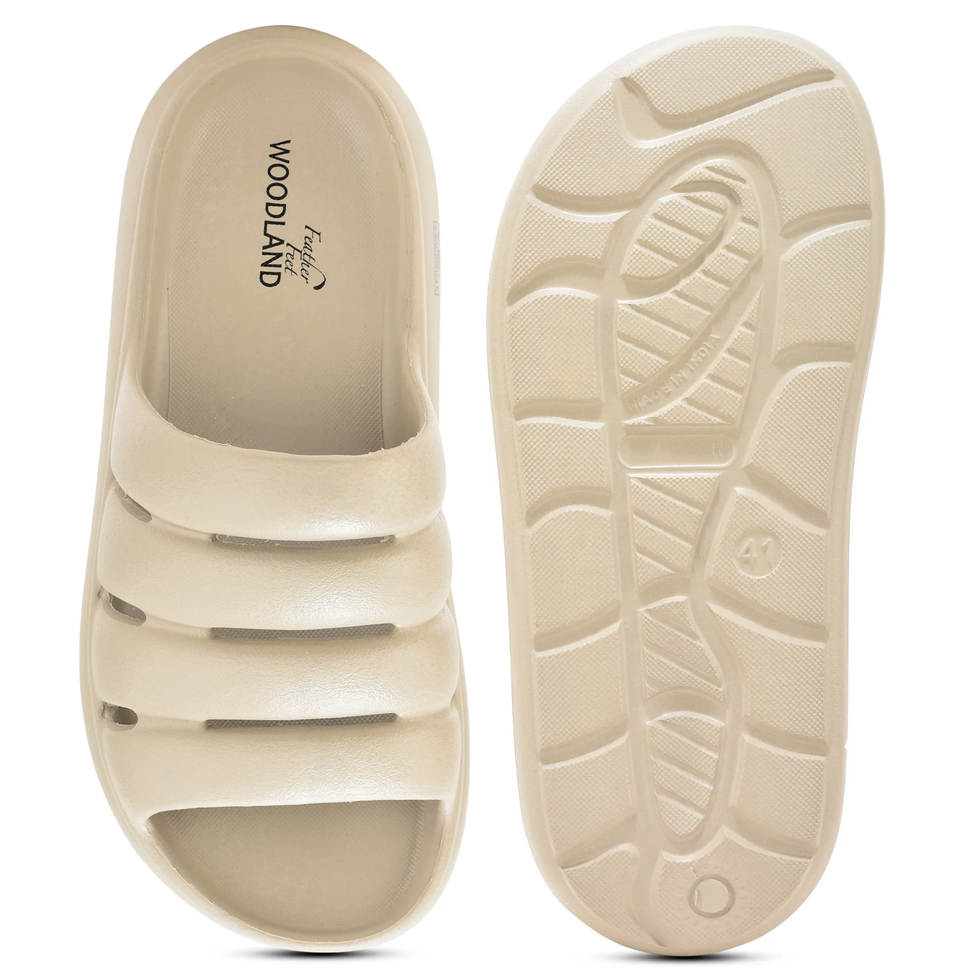 Taupe Woodland Men EVA Slider Slippers - Thumbnail 8