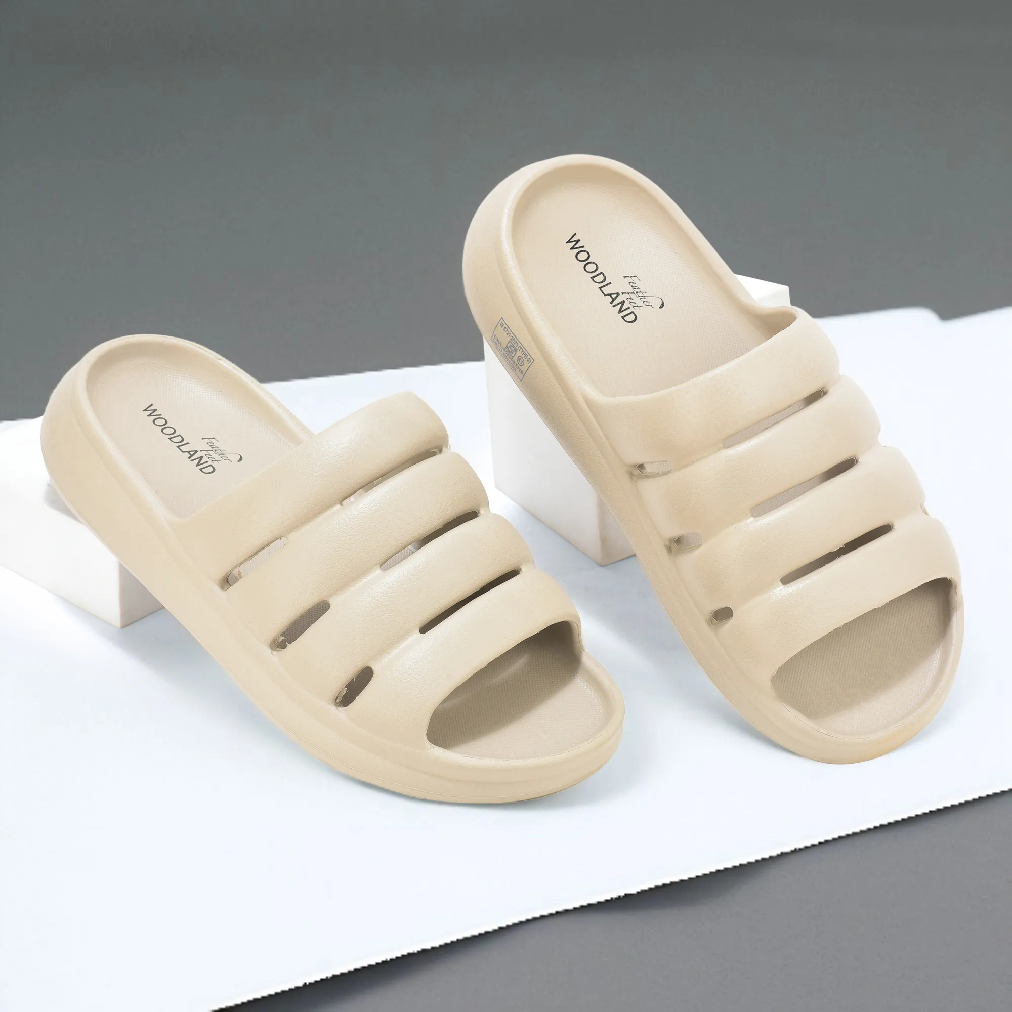 Taupe Woodland Men EVA Slider Slippers - Thumbnail 9