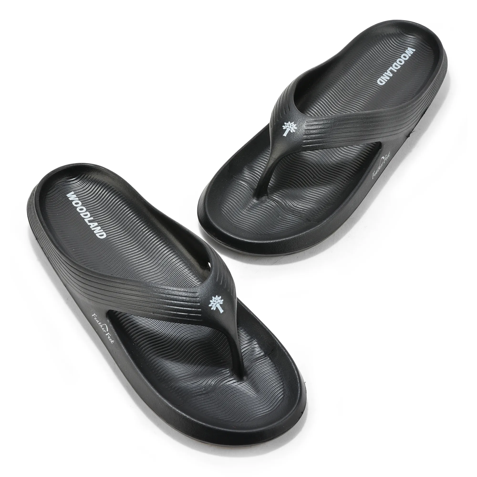 Woodland Men Black EVA Slipper Flip-Flops - Thumbnail 2
