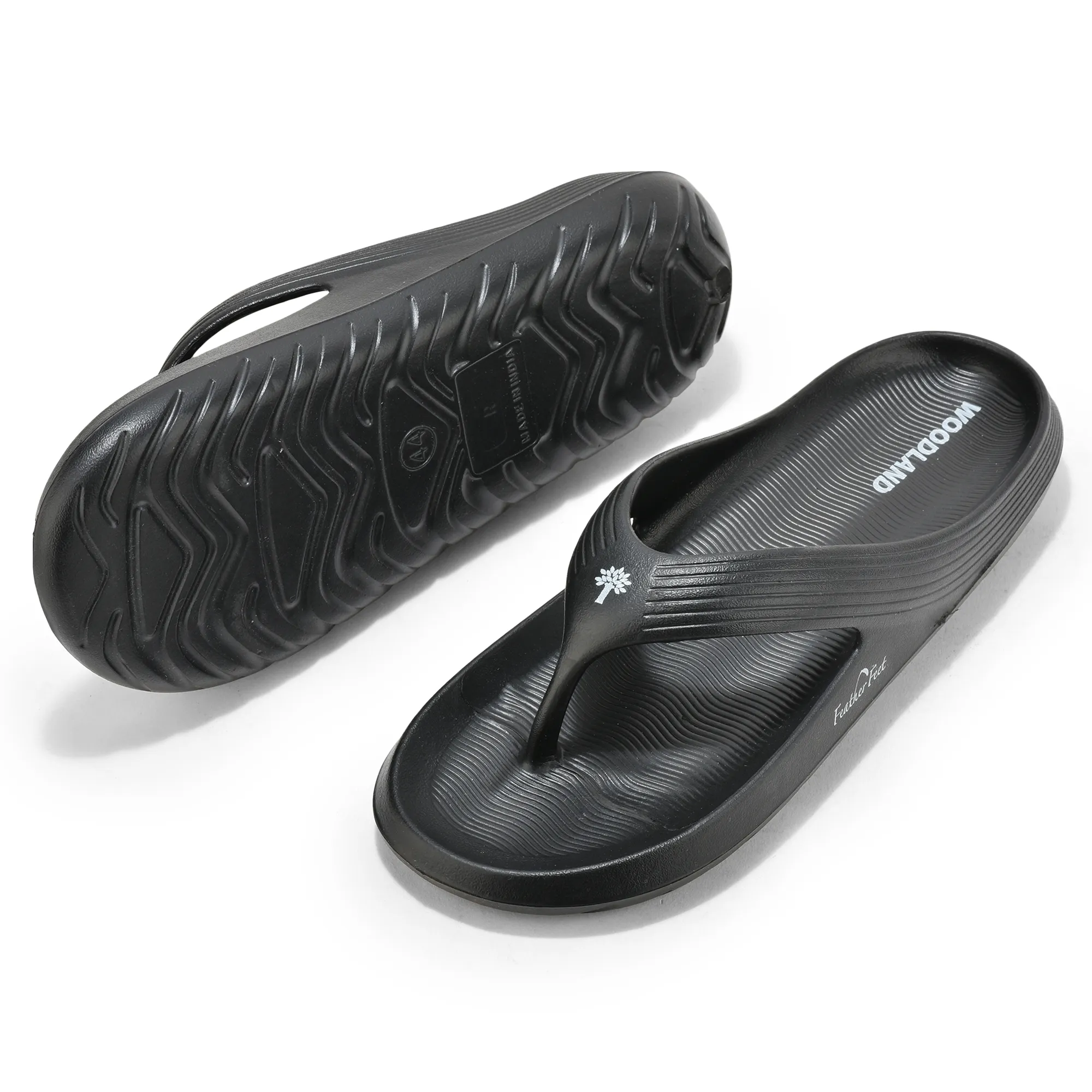 Woodland Men Black EVA Slipper Flip-Flops - Thumbnail 5