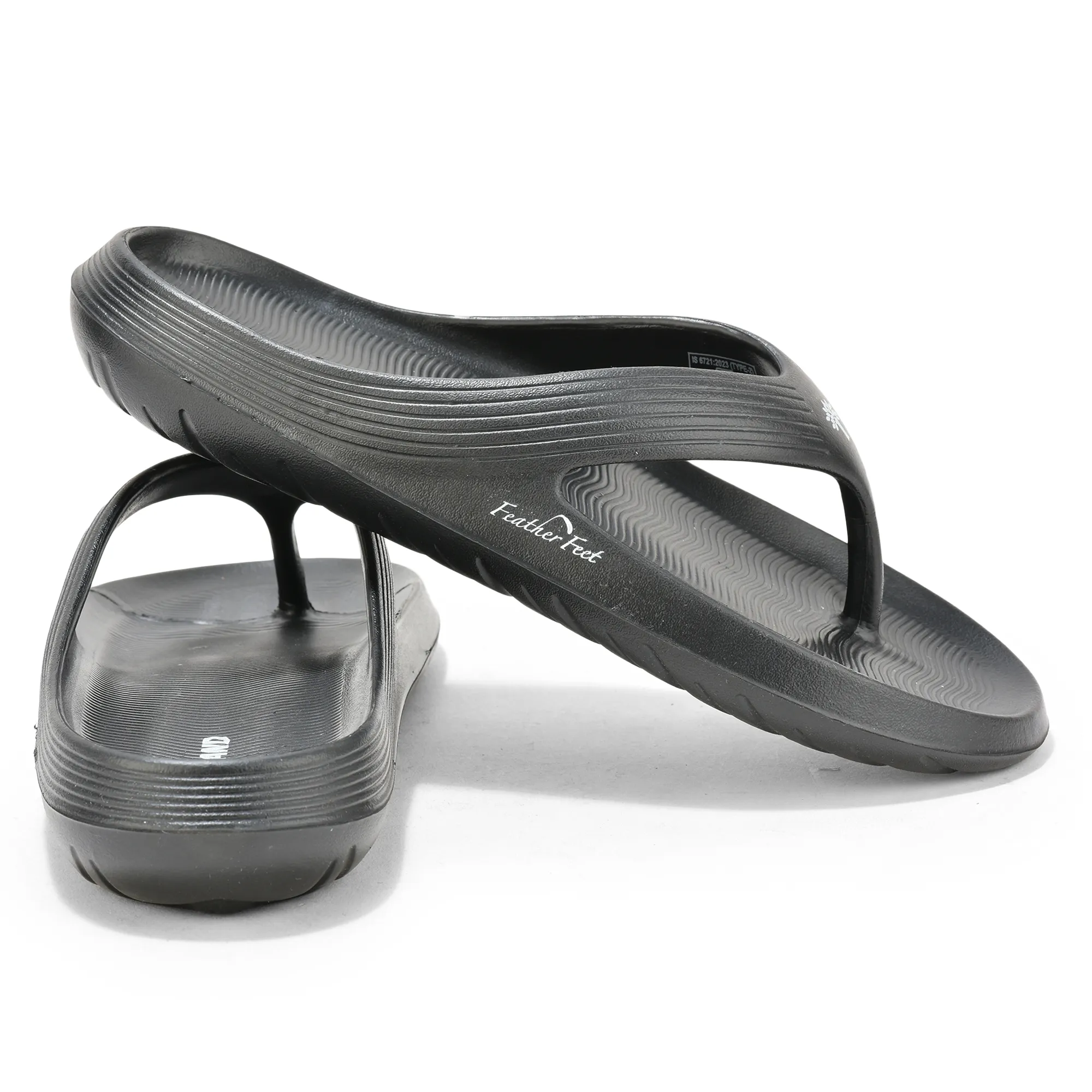 Woodland Men Black EVA Slipper Flip-Flops - Thumbnail 10