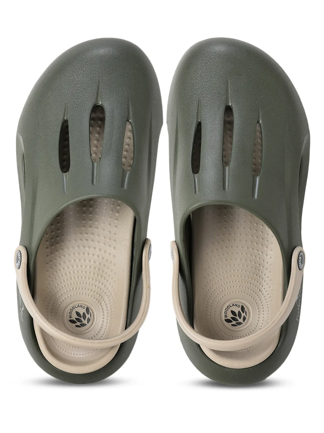 Woodland Men Olive Slider Slippers - Thumbnail 5