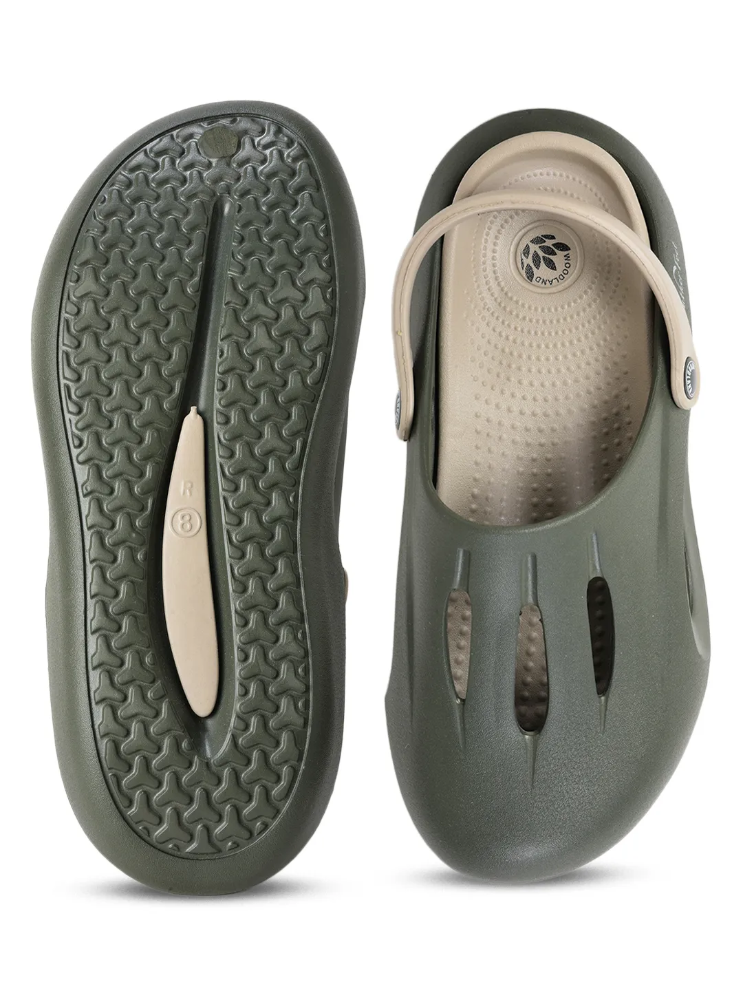 Woodland Men Olive Slider Slippers - Thumbnail 9