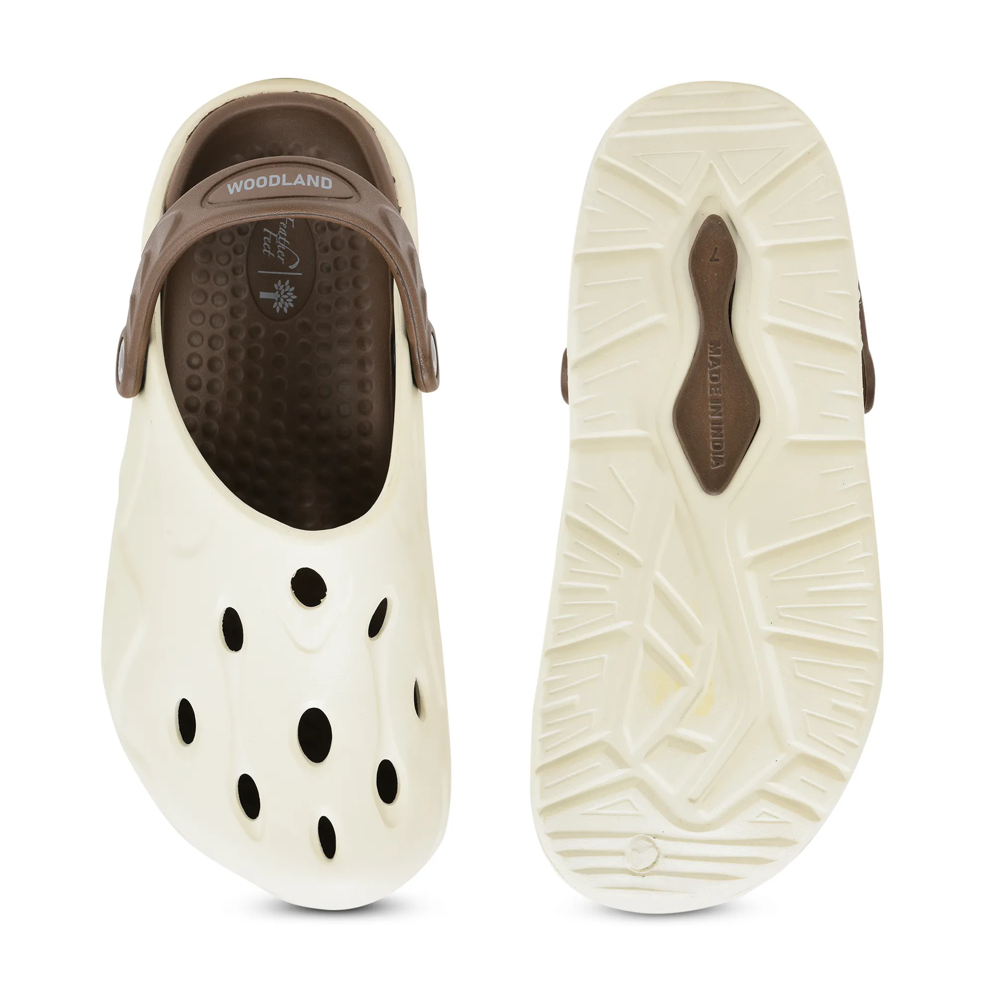 Woodland OWhite/Brown Eva Mens Sliper Slider  - Thumbnail 9