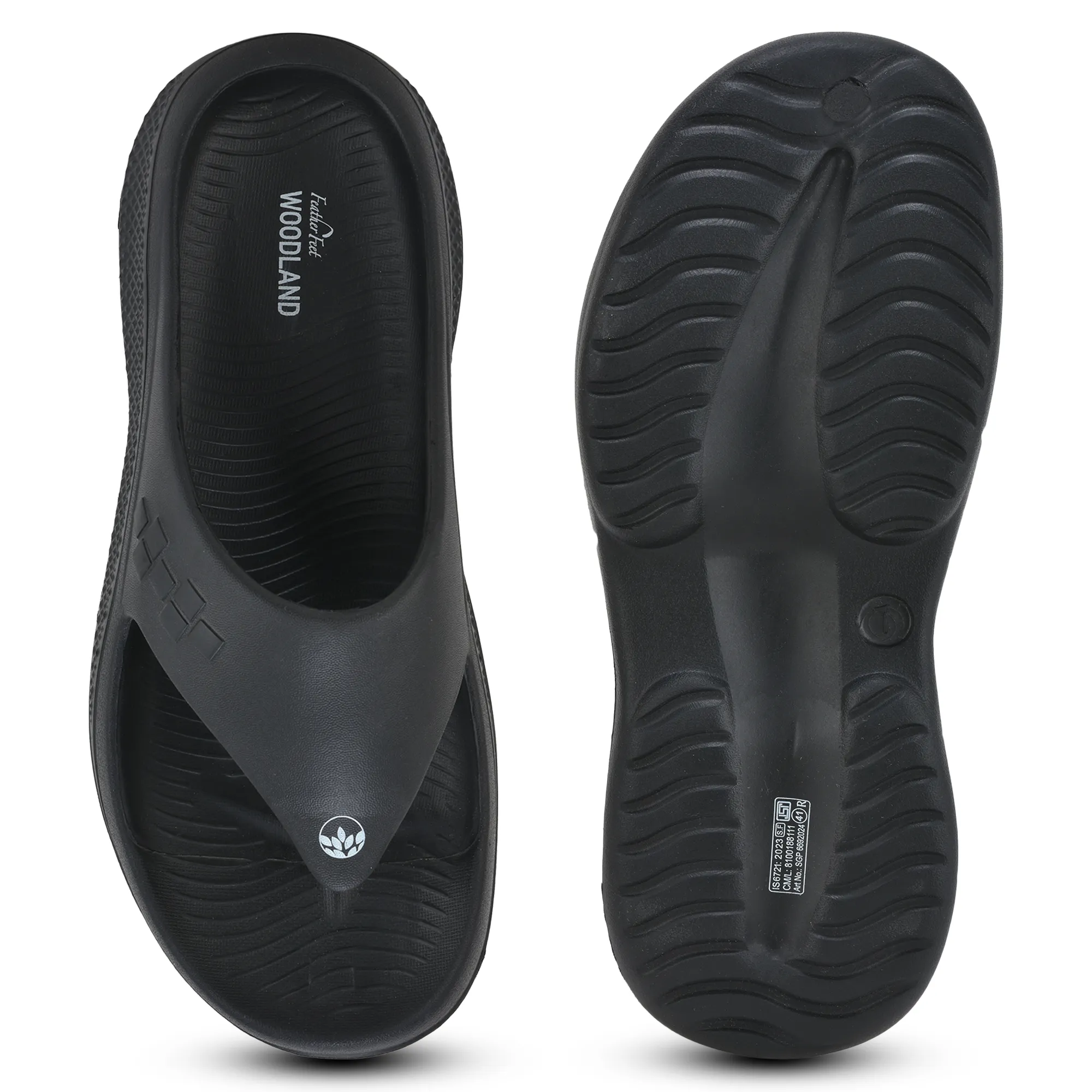 Woodland Black Eva Mens Sports Slippers - Thumbnail 9