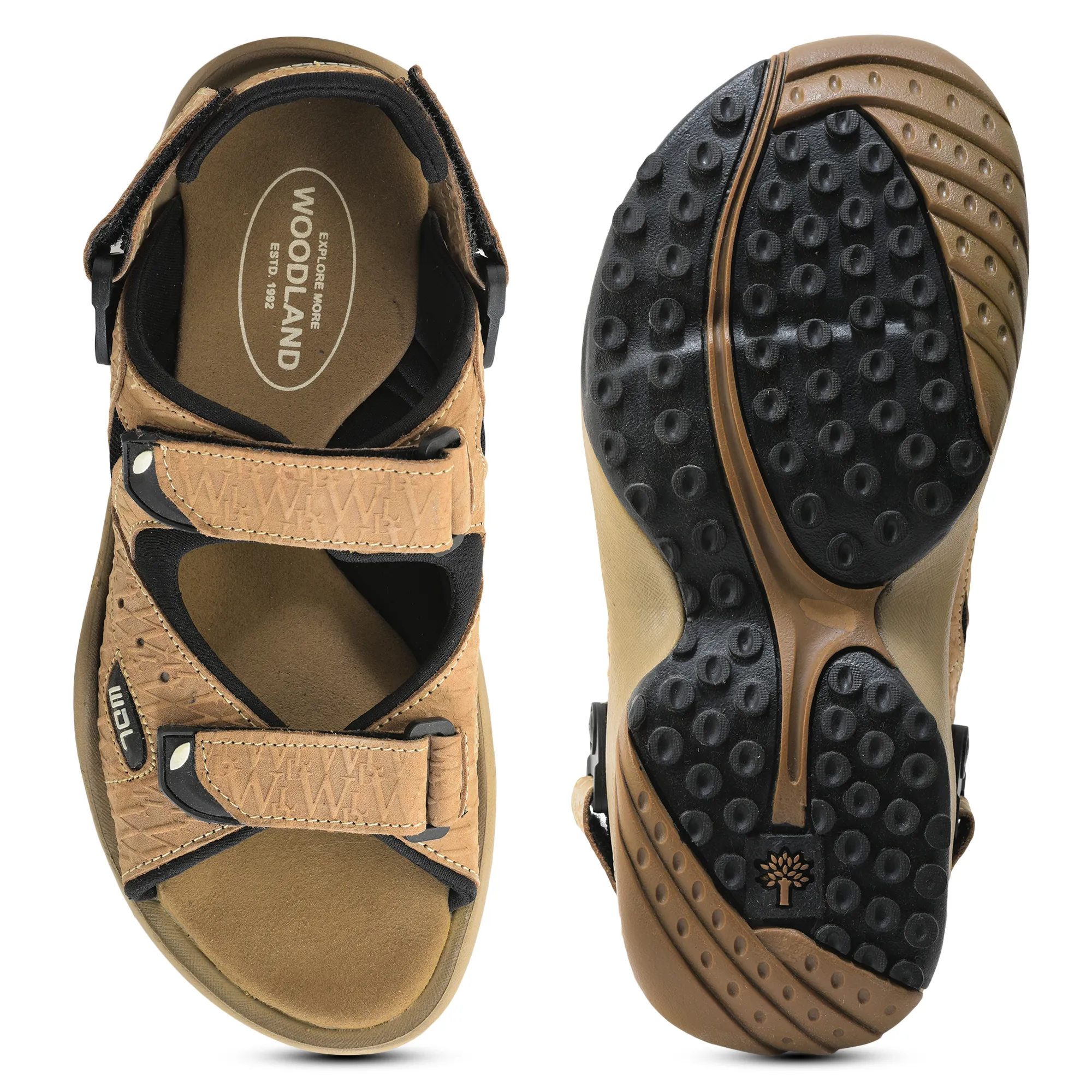 Woodland Men Dubai Khaki Sandals - Thumbnail 9