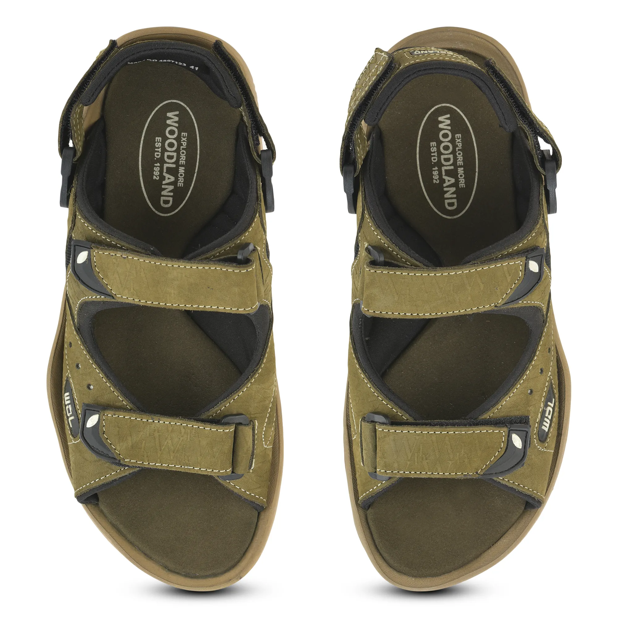 Woodland Men Olive Green Sandals - Thumbnail 5