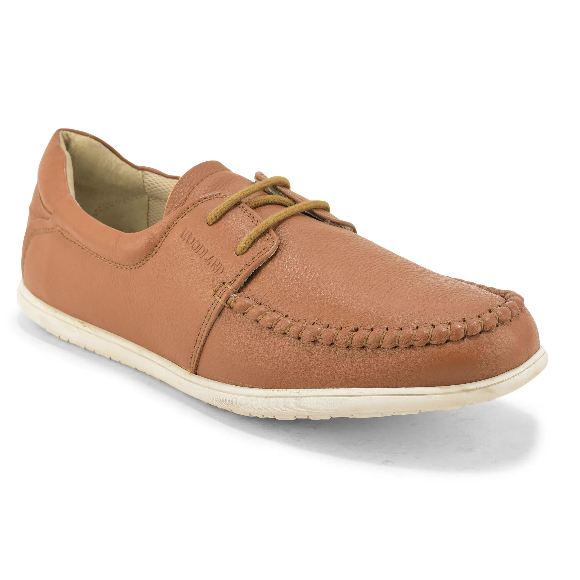 Woodland Men’s Tan Classic Softy Milled Casual Shoes - Thumbnail 3