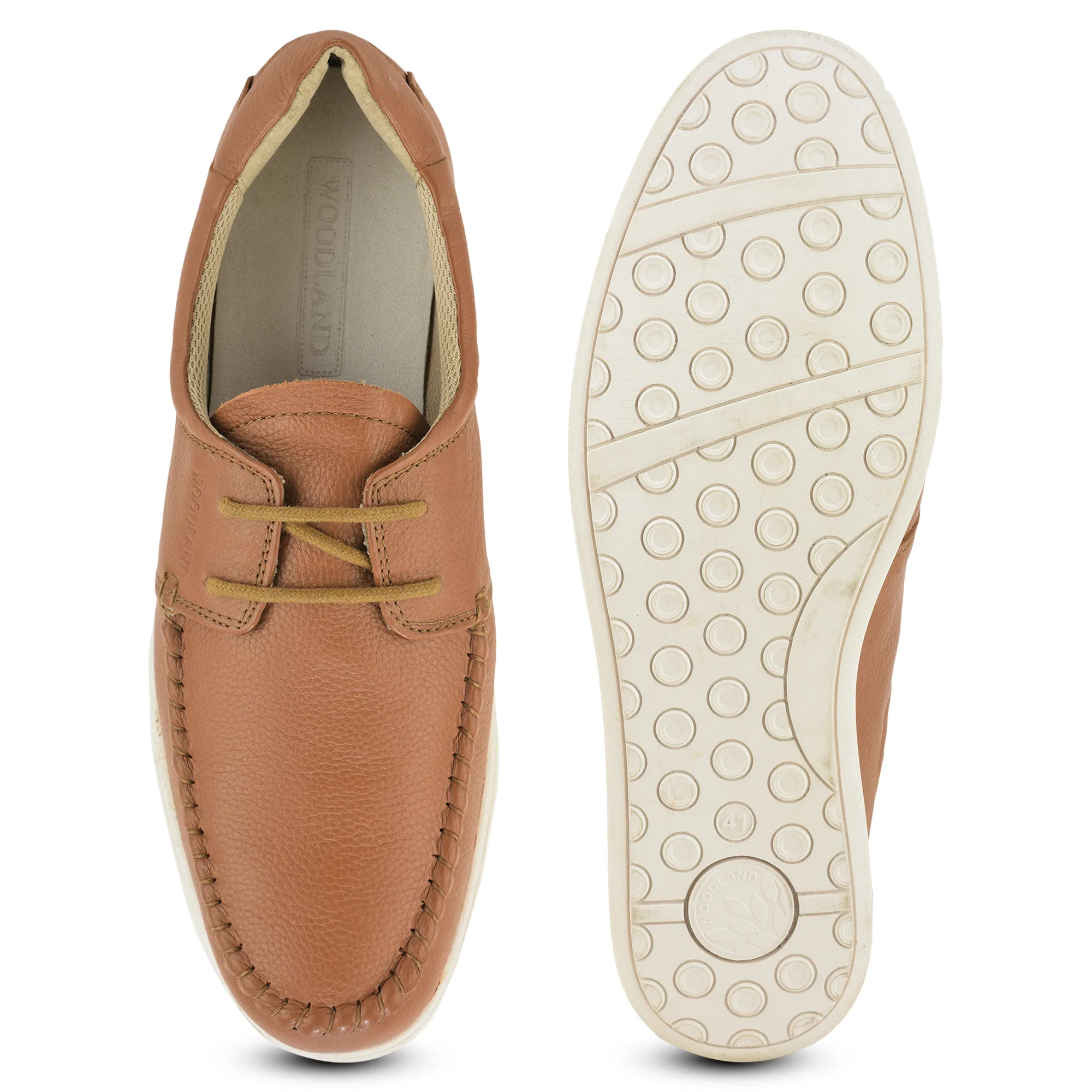 Woodland Men’s Tan Classic Softy Milled Casual Shoes - Thumbnail 9