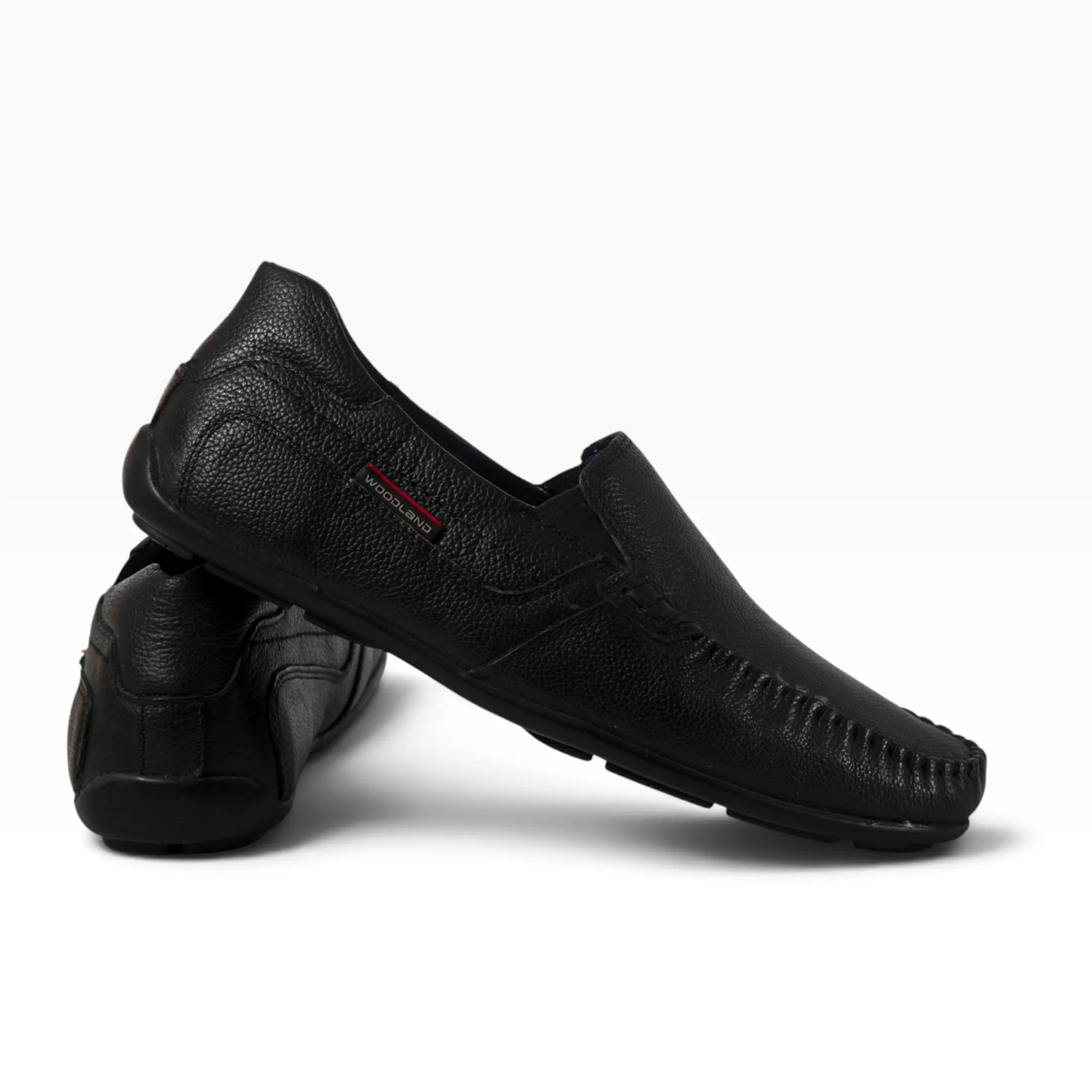 Woodland Men Black Softy Milled Casual Lace-Up Shoes - Thumbnail 3